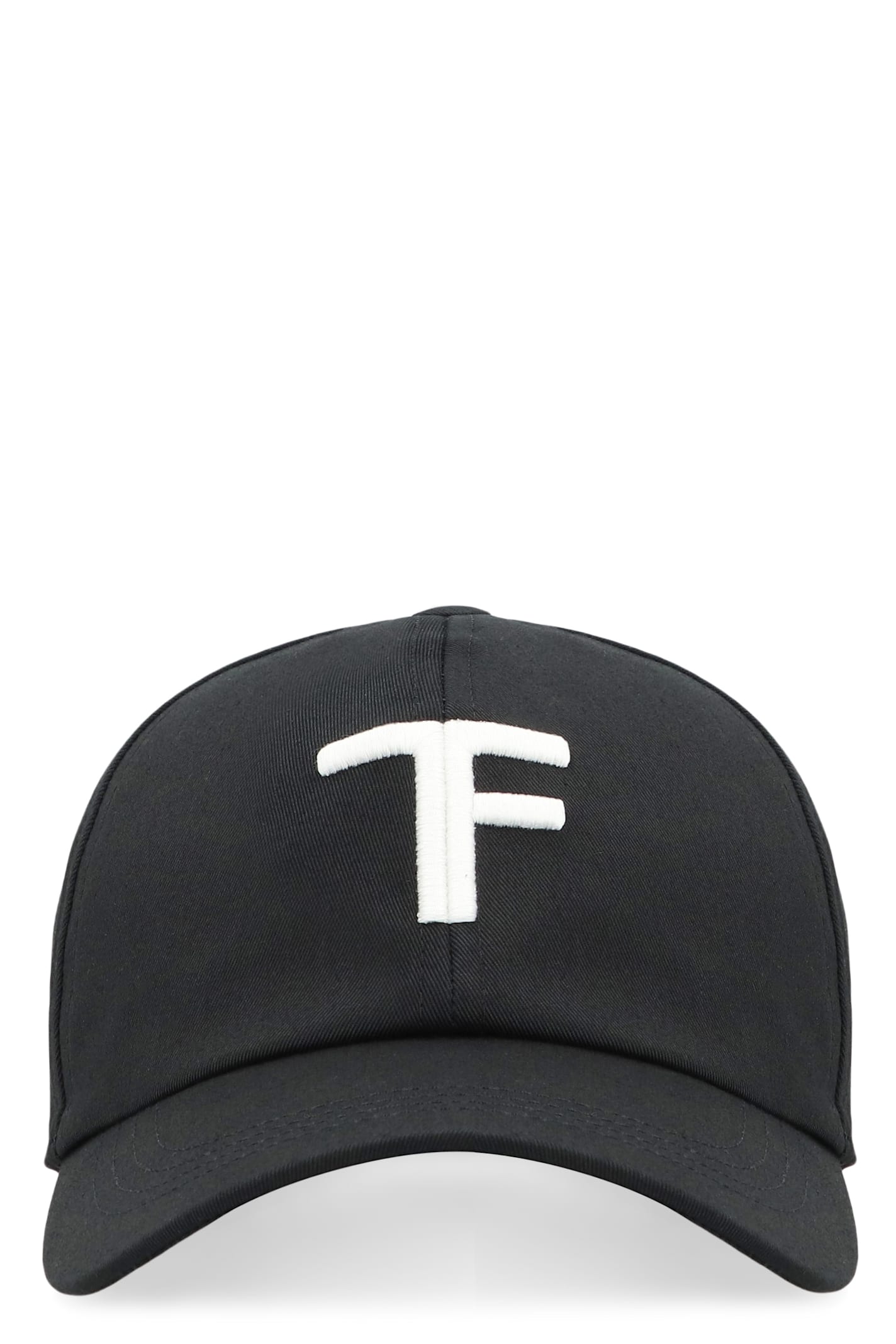 Tom Ford Black Baseball Cap With Logo Embroidery On The Front And Logo Lettering On The Rear In Cotton Man