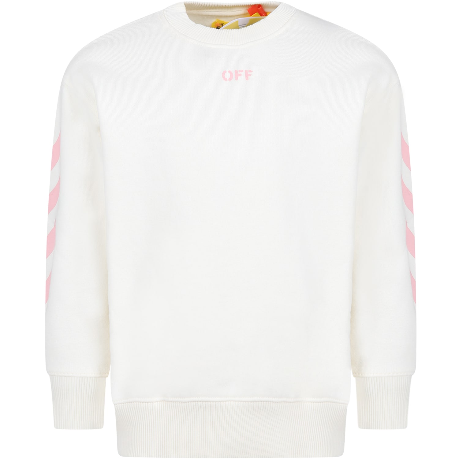 Off-white Kids' White Sweatshirt For Girl With Logo