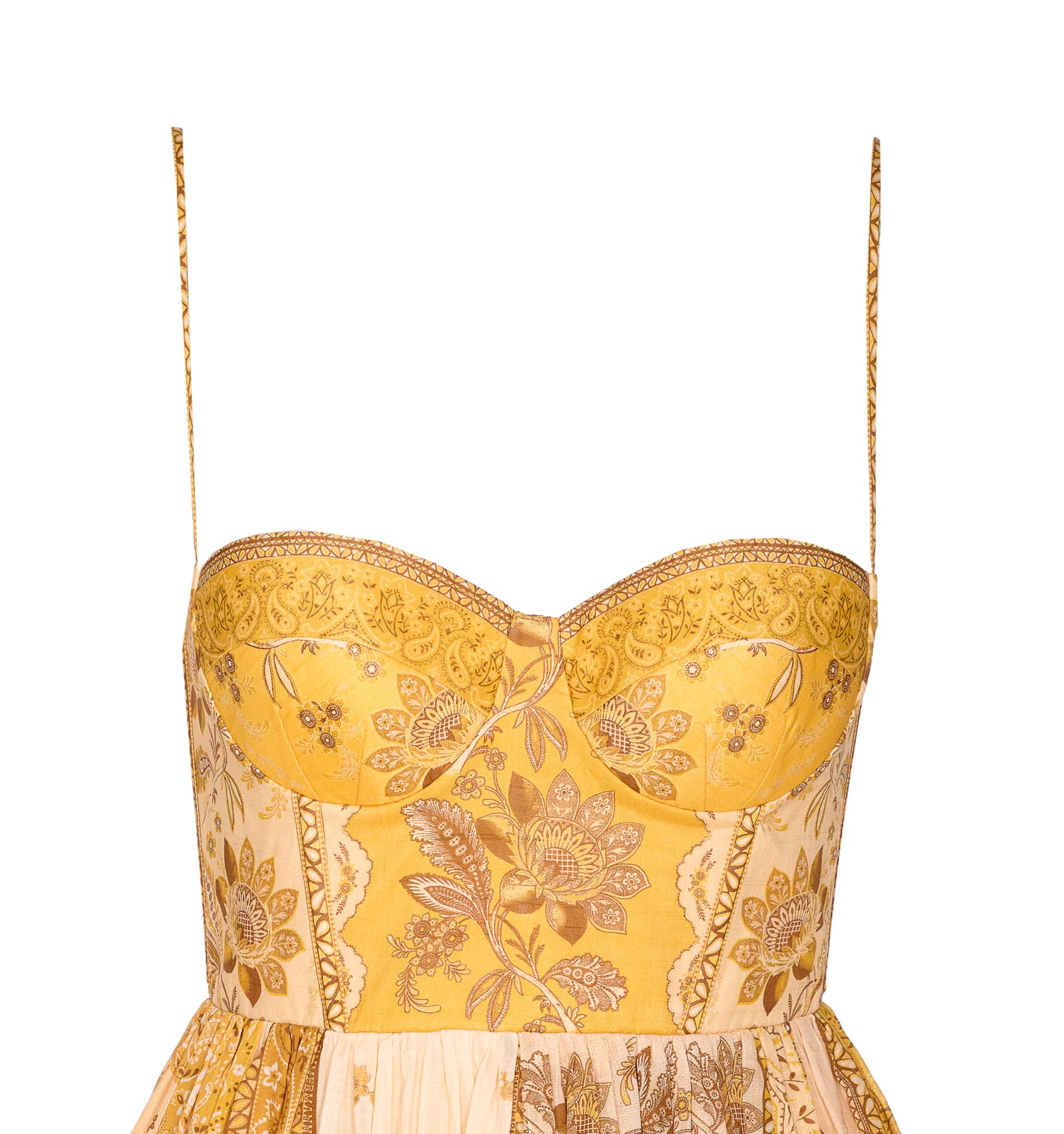 Zimmermann Womens Mustard Bandana Lucky Corset Cotton Midi Dress Xl In Yellow