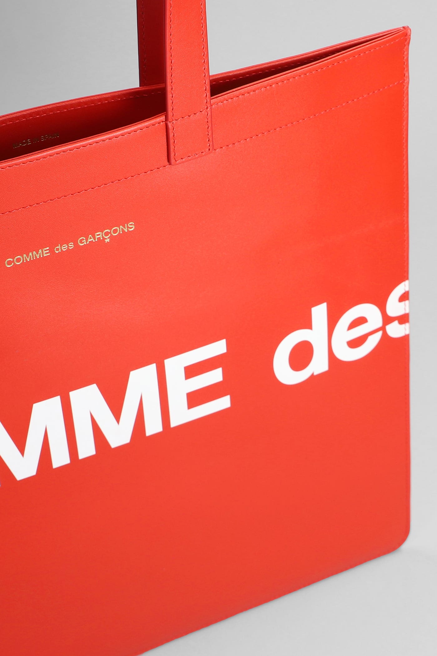 Comme Des Garçons Tote In Red Leather In Red
