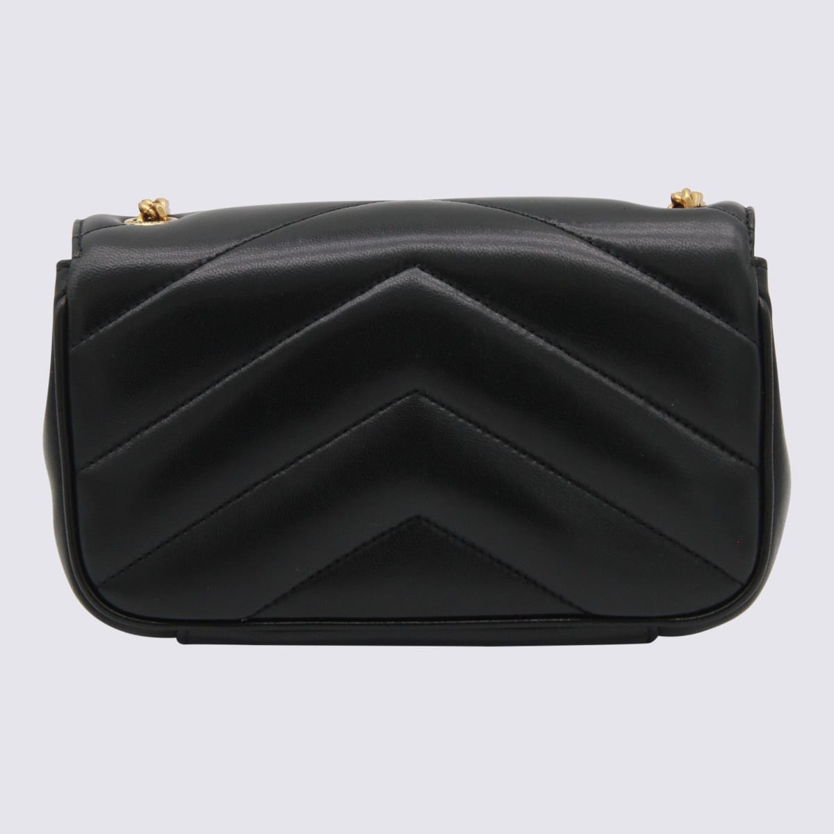 Saint Laurent Loulou Mini Ysl Chain Crossbody Bag In Quilted Leather In Black