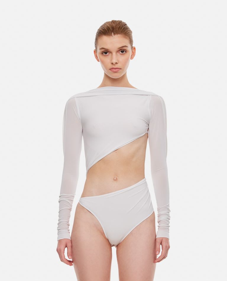 Jacquemus Carozzu Open-back Cutout Stretch-jersey Bodysuit In White