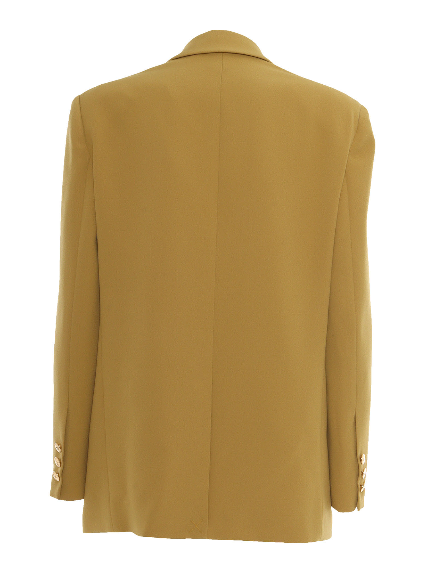 Elisabetta Franchi Fluid Crepe Jacket With Logo Buttons In Yellow