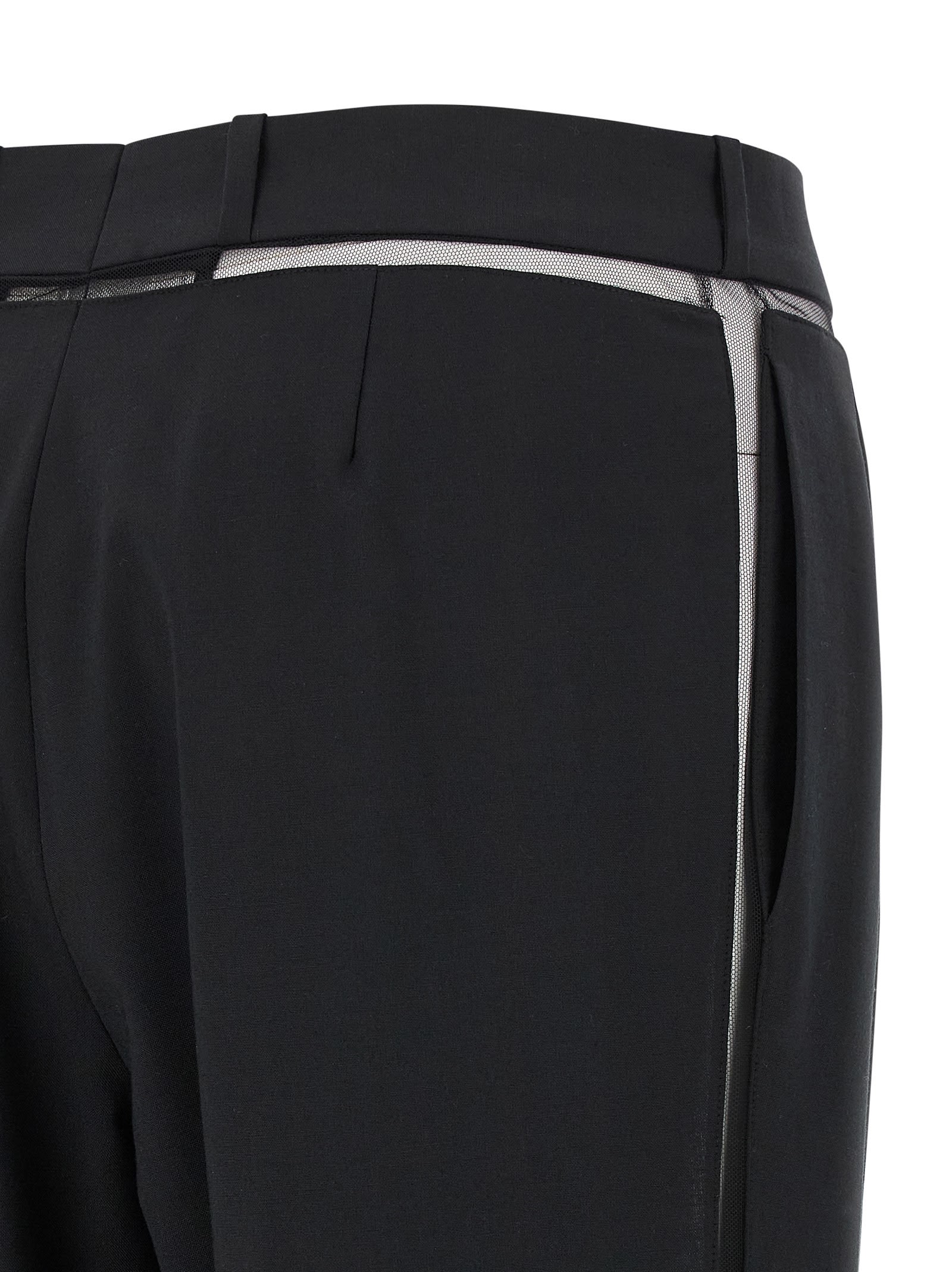 Nensi Dojaka Mesh Anouk Wide-leg Trousers In Black