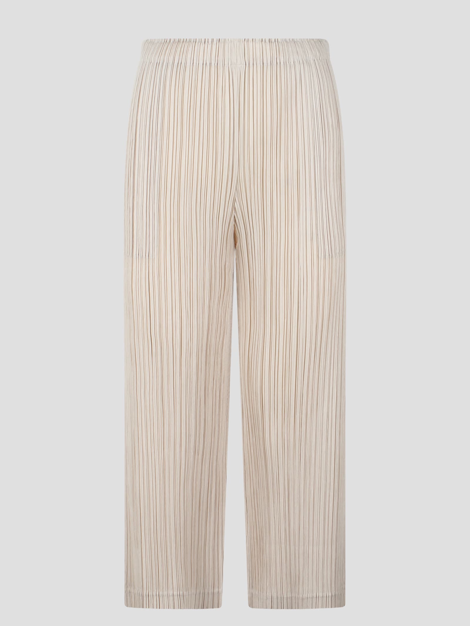 Shop Issey Miyake Thicker Bottoms 1 Trousers In Cream