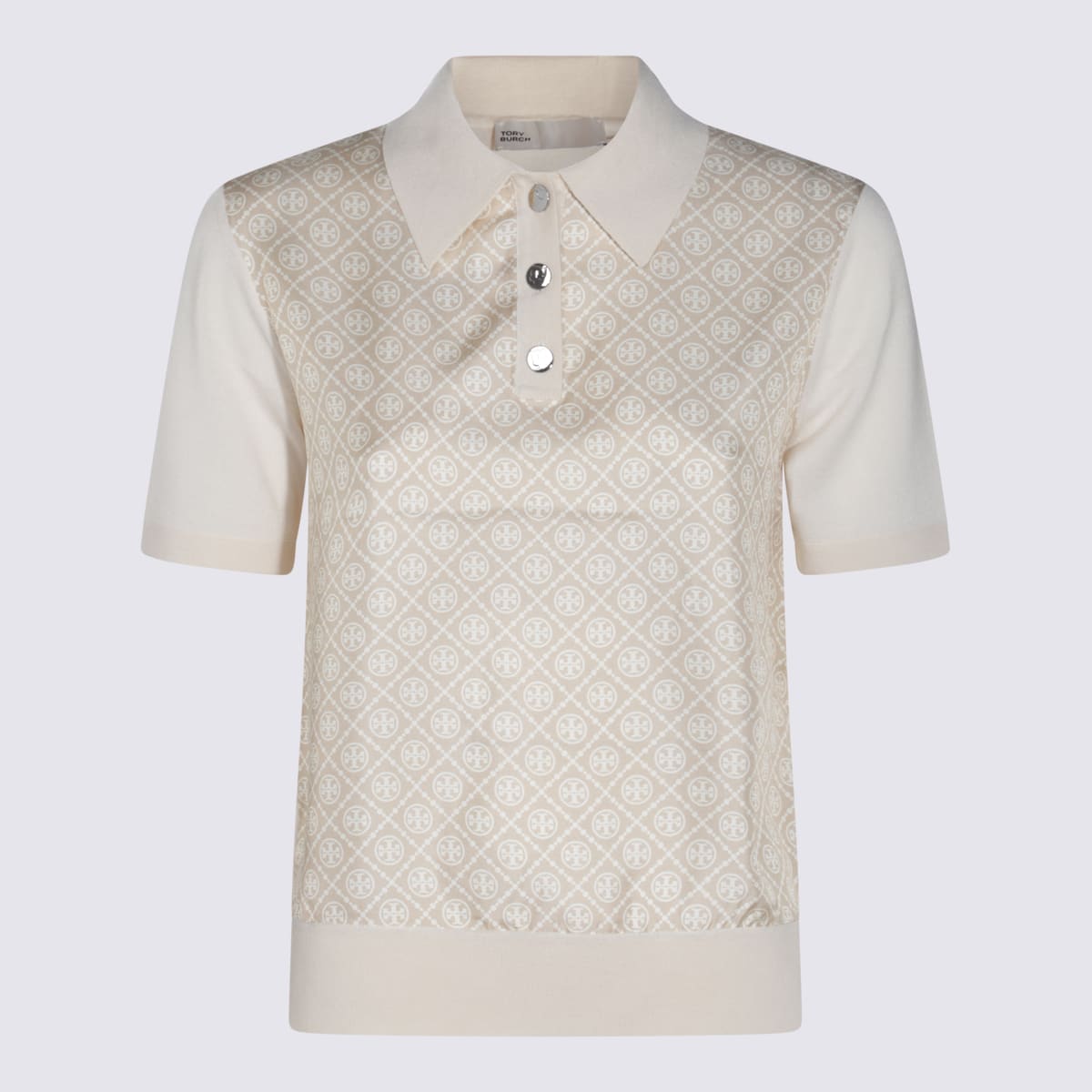 Beige Silk Polo Shirt