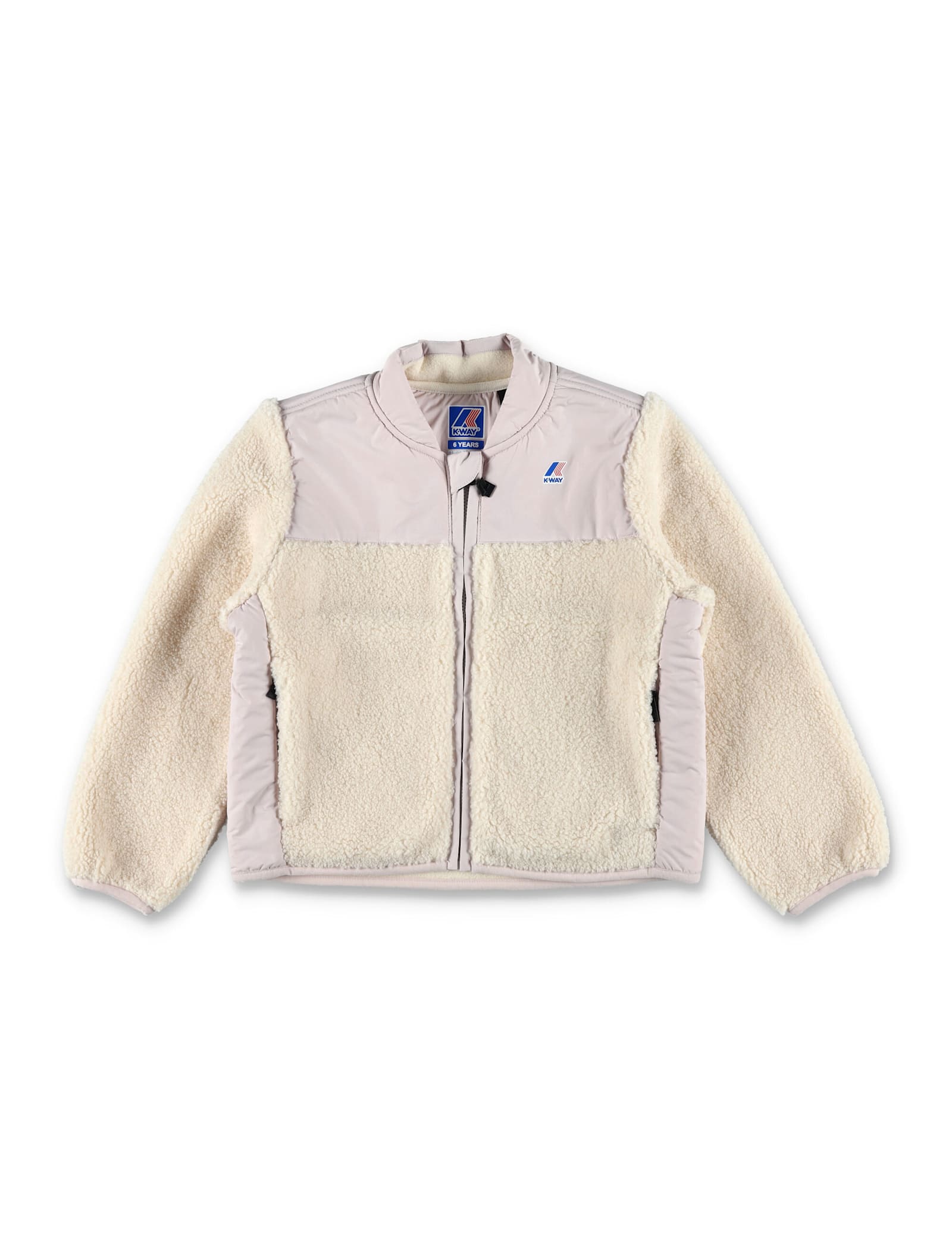 K-way Kids Short Sherpa Effect Jacket In White