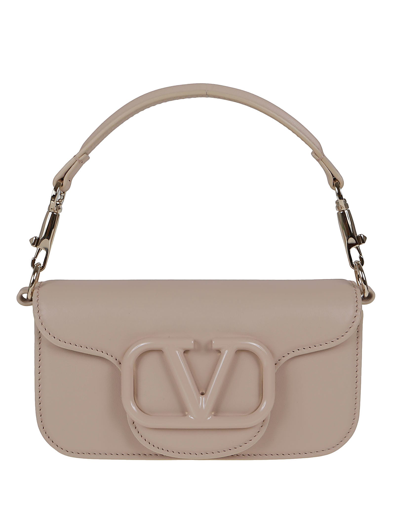 Valentino Garavani Small Shoulder Bag Loco` Vitello/platinum