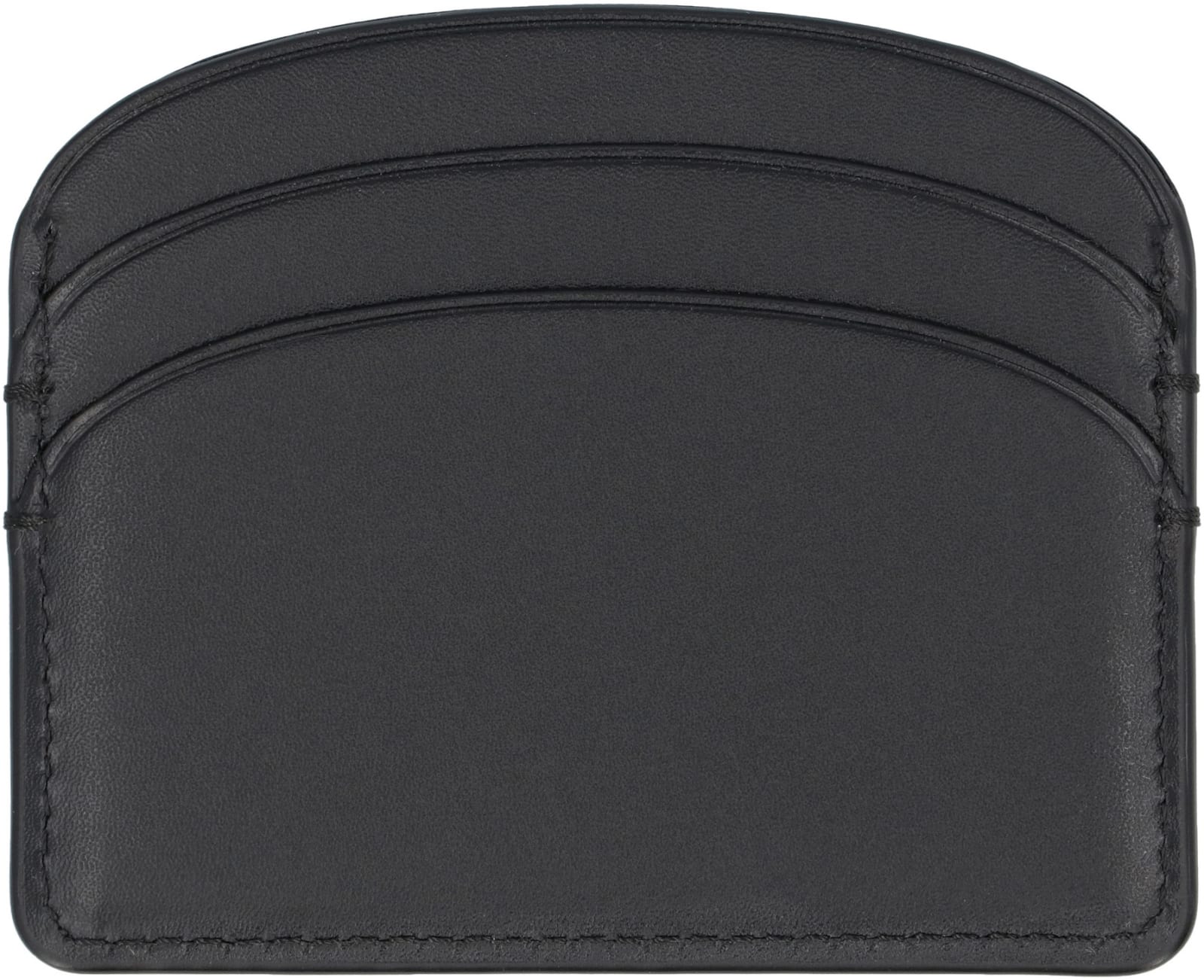 Shop Apc Lune Leather Card Holder In Black