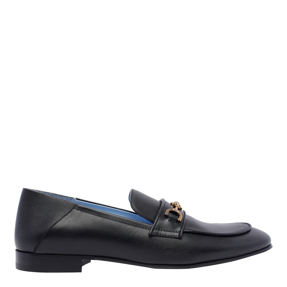 Shop Versace Medusa 95 Leather Loafers In Black