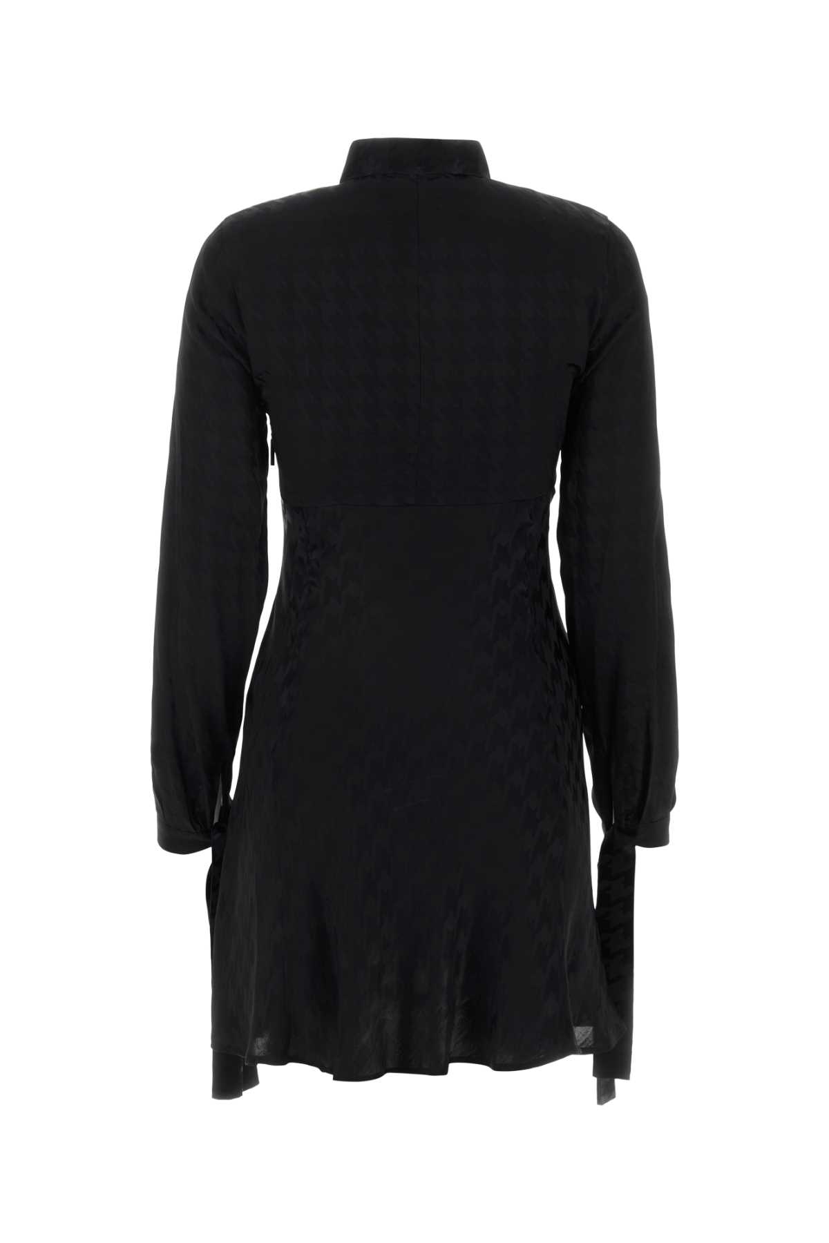 Shop Msgm Black Acetate Blend Dress In Black99