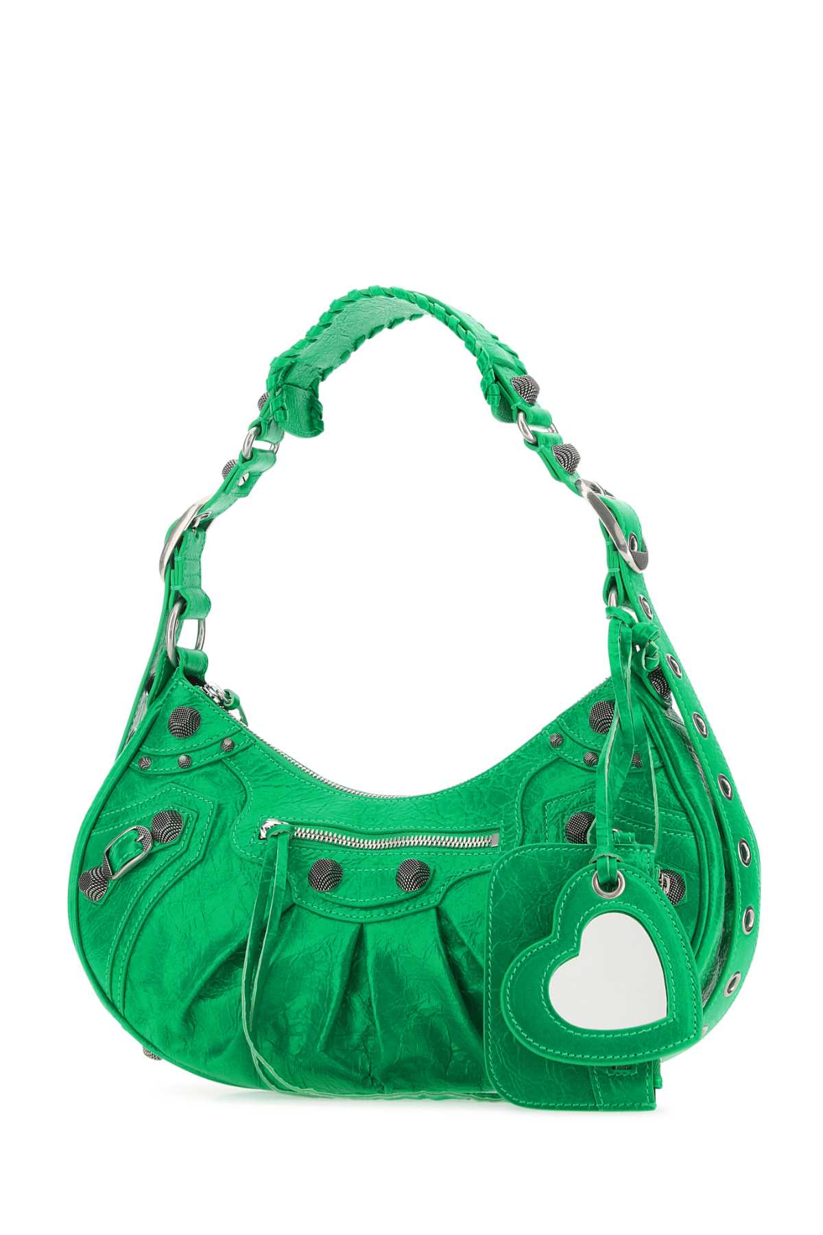 Shop Balenciaga Green Nappa Leather Le Cagole S Shoulder Bag