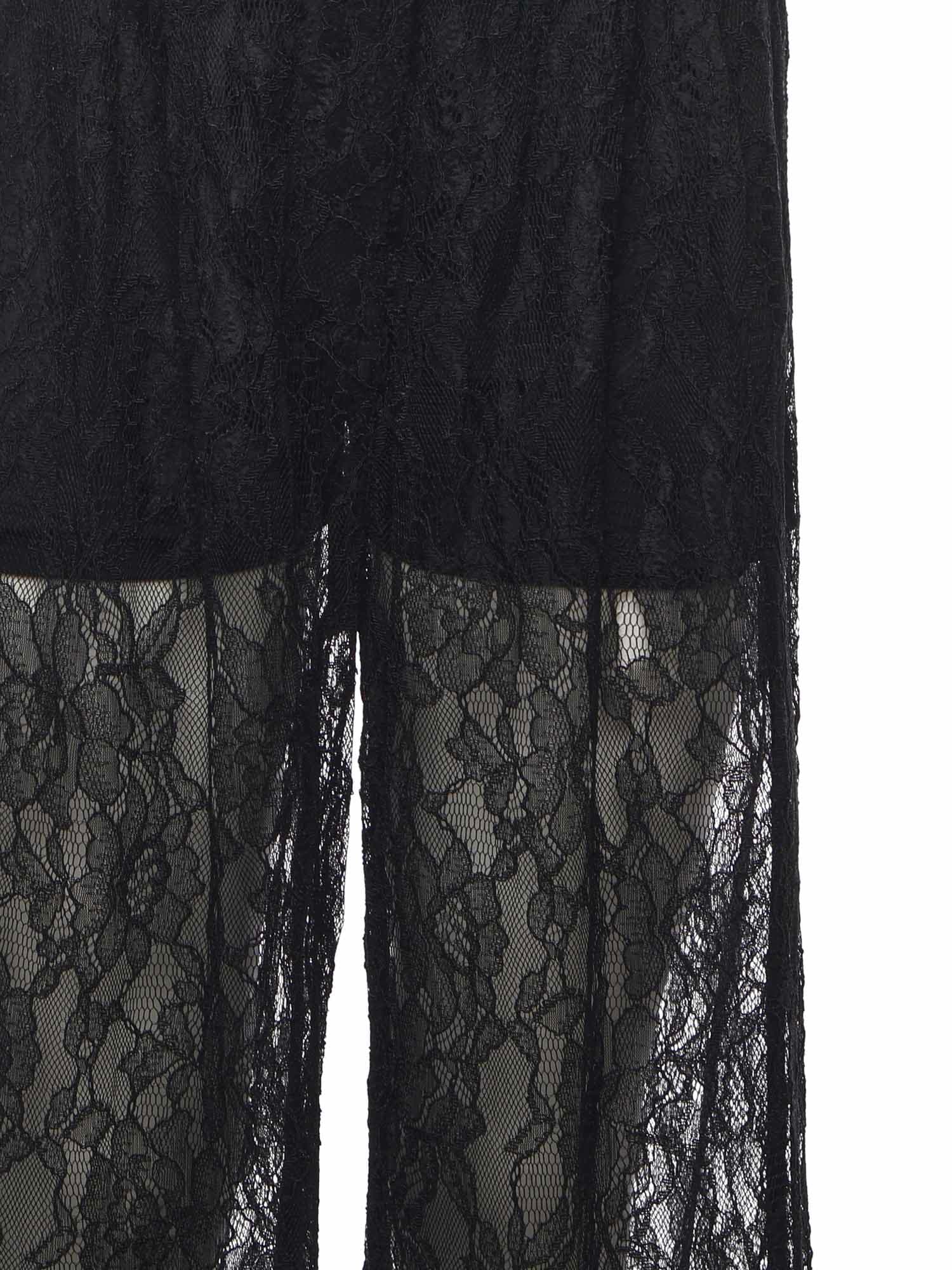 Pinko Wide-leg Lace Pants In Black