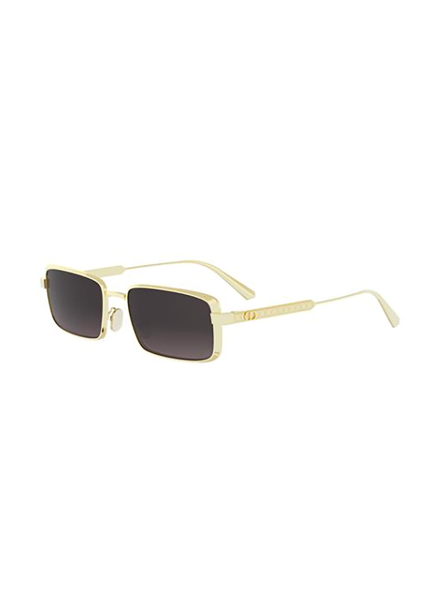 Dior Cannage S2u 55mm Rectangular Sunglasses In Gold