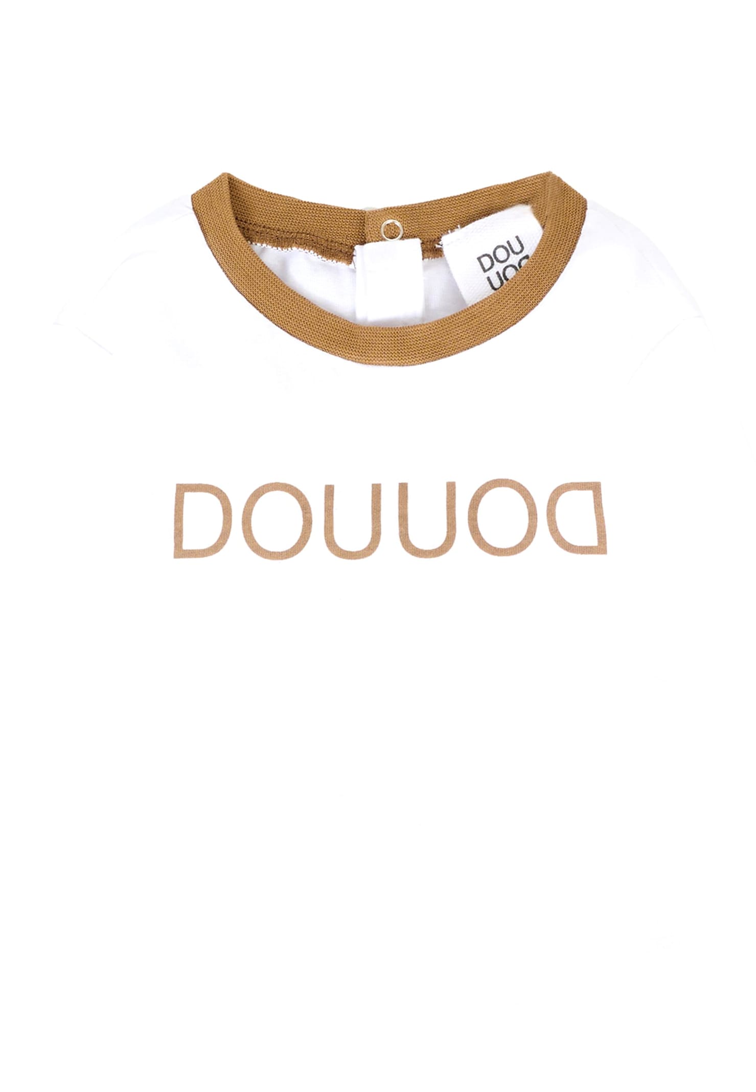 Douuod White T-shirt For Baby Girl With Logo In White