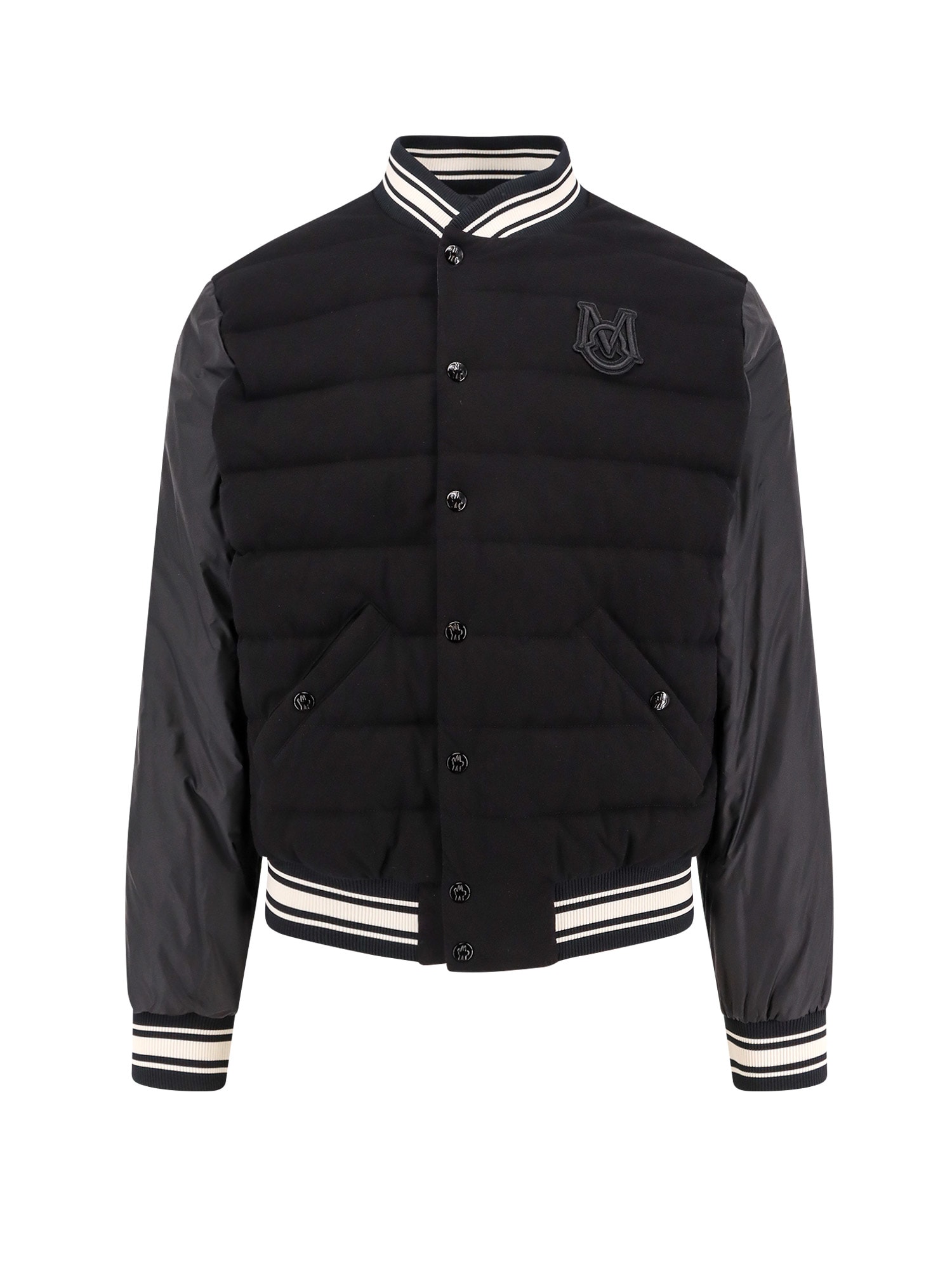 Moncler Bouchet Reversible Padded Bomber Jacket In Black