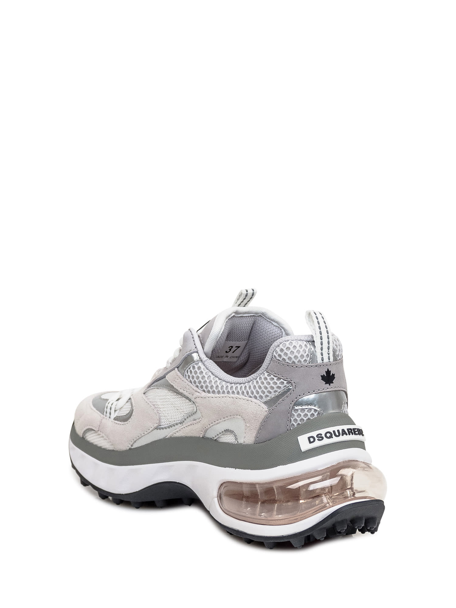 Shop Dsquared2 Bubble Sneaker In Bianco-grigio-argento