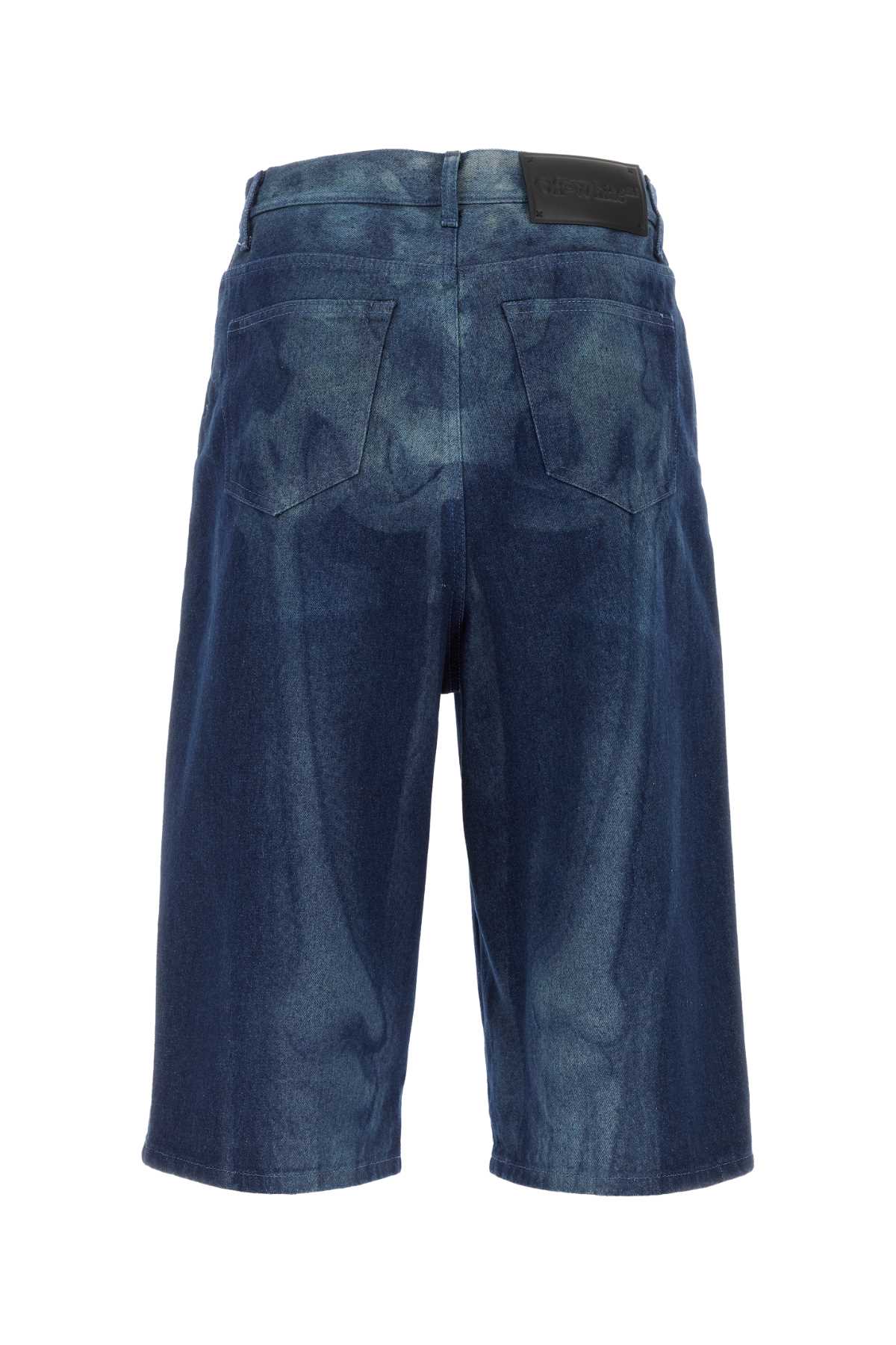 Shop Off-white Denim Bermuda Shorts In Blue