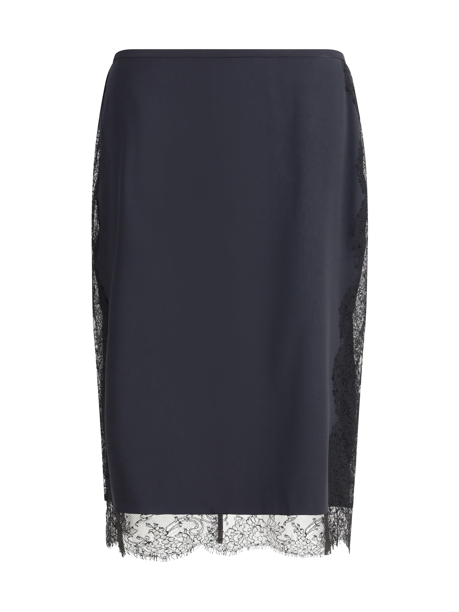 Tom Ford Women Silk Skirt With Lace Inserts In Black