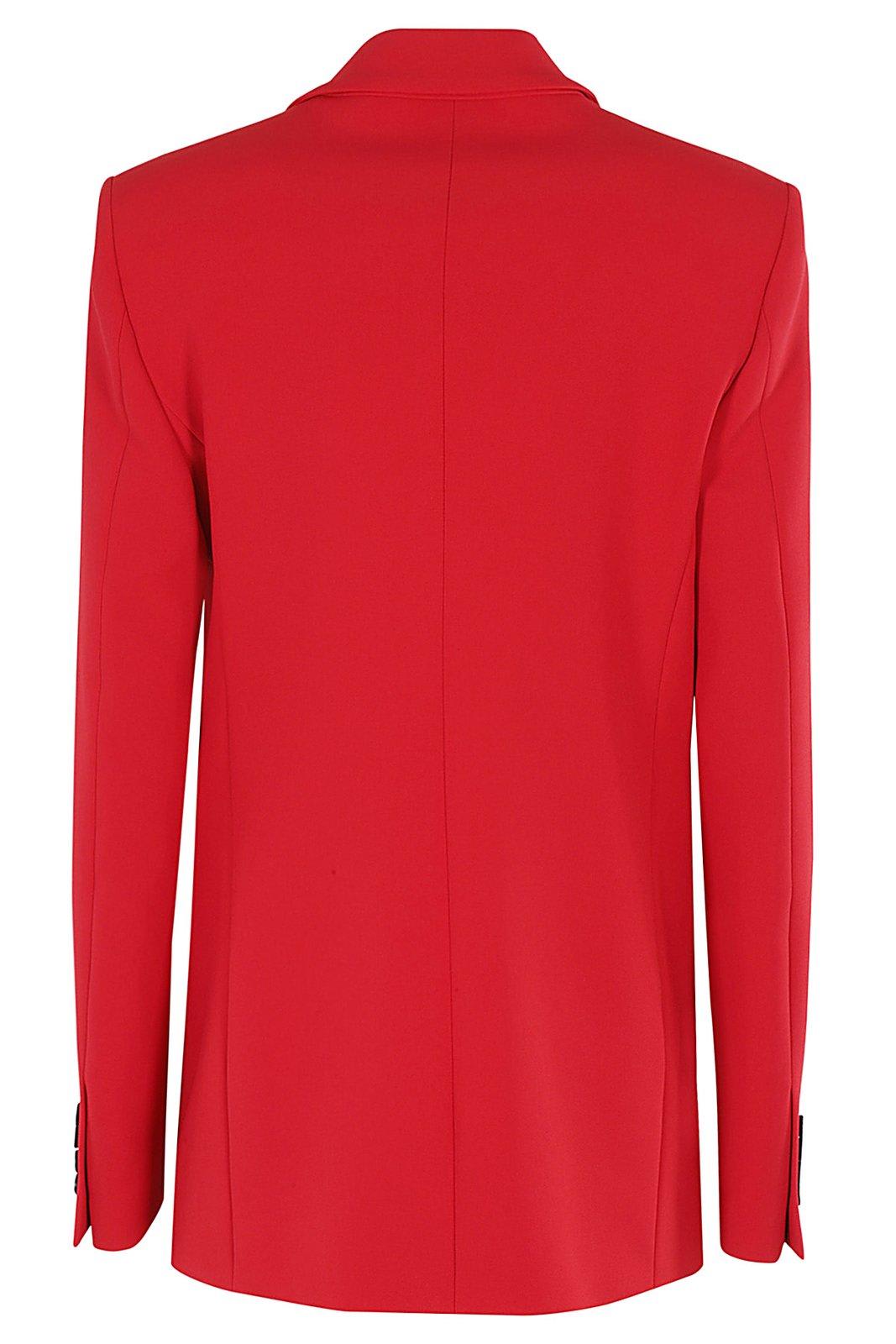 Shop Msgm Long-sleeved Single-breasted Tailored Blazer In Red