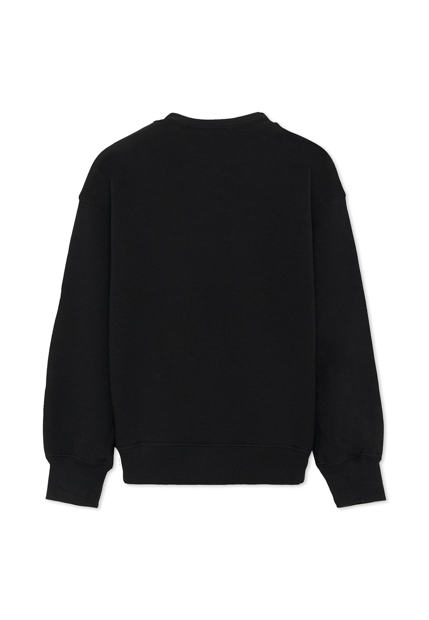 Msgm Black Sweatshirt For Kids With White Logo In Black