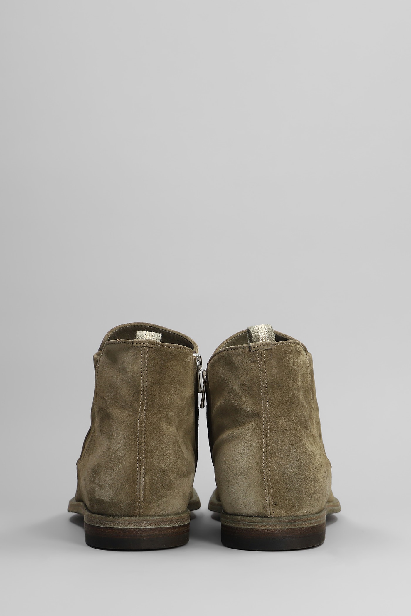 Officine Creative Sound 004 Ankle Boots In Beige Suede