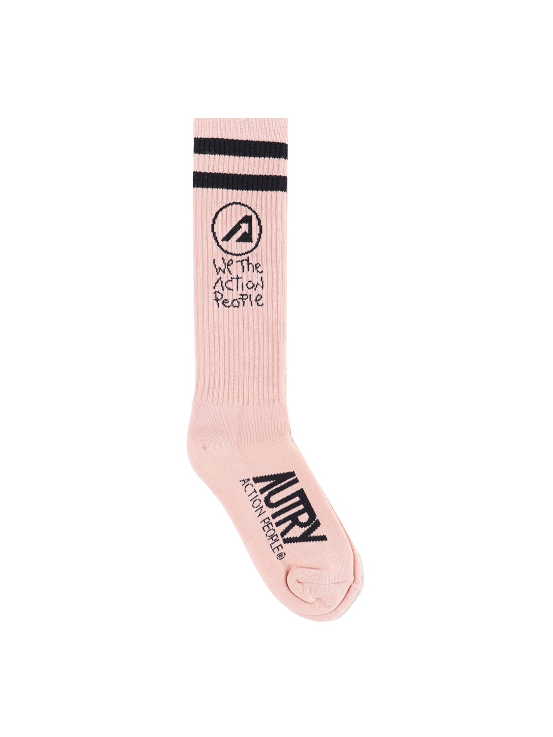 Shop Autry Socks With Logo In Pink Black