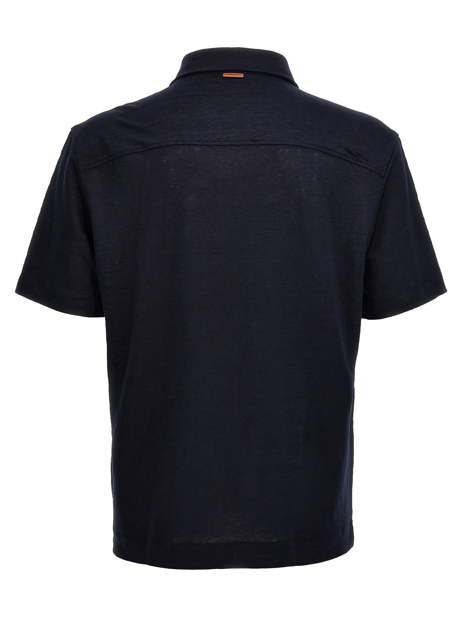 Shop Zegna Linen Polo Shirt
