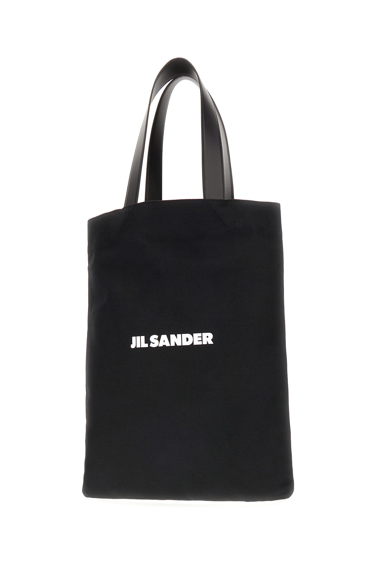 Shop Jil Sander Black Canvas Shopping Bag In 001