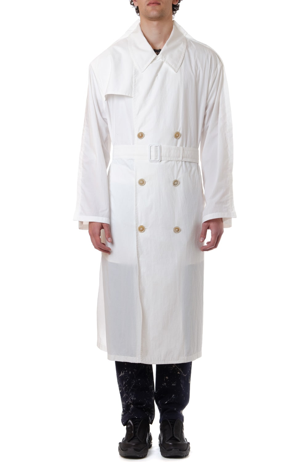 MAISON MARGIELA DOUBLE BREASTED TRENCH COAT,11330810