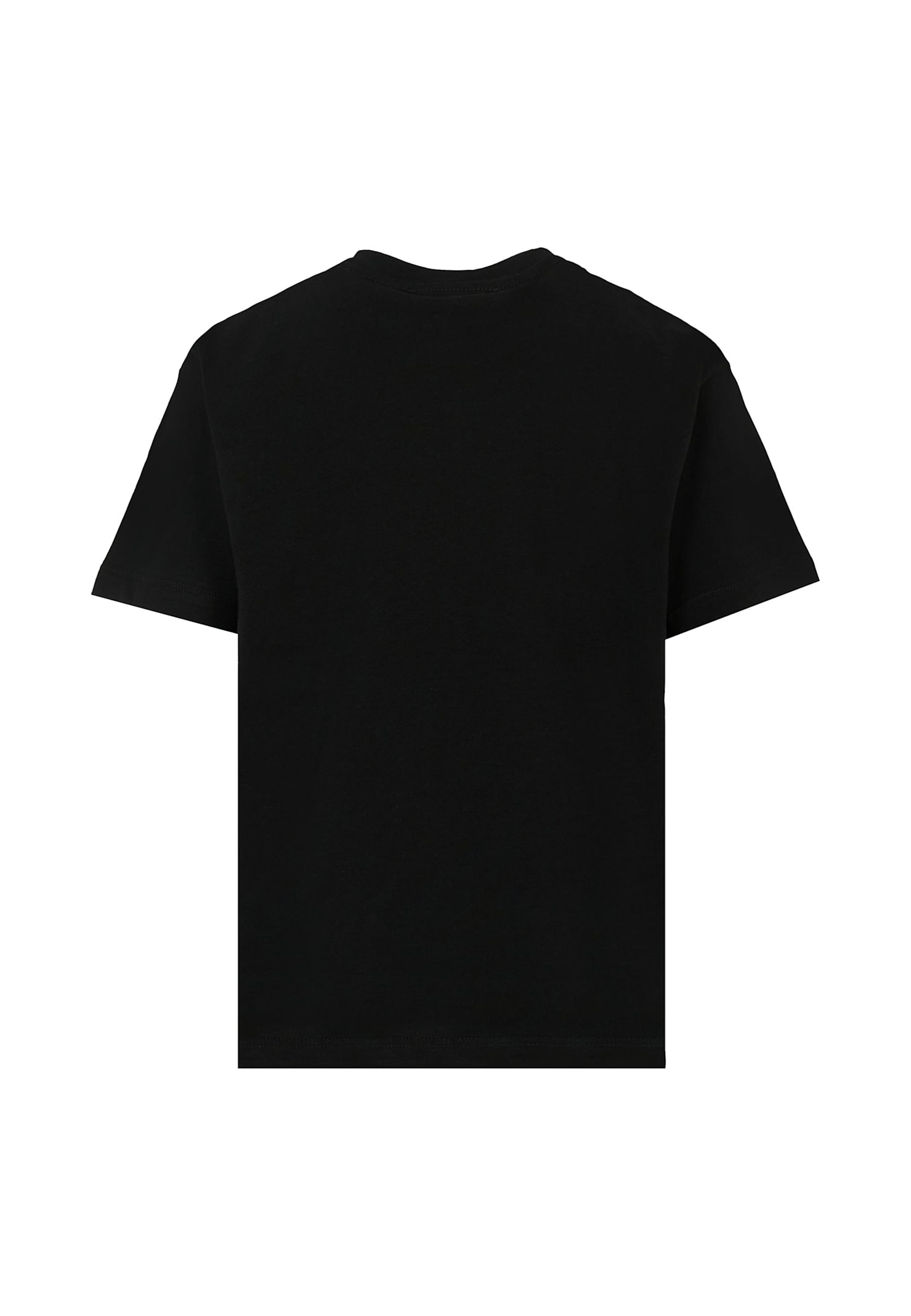 Msgm Black T-shirt For Girl With Logo In Black