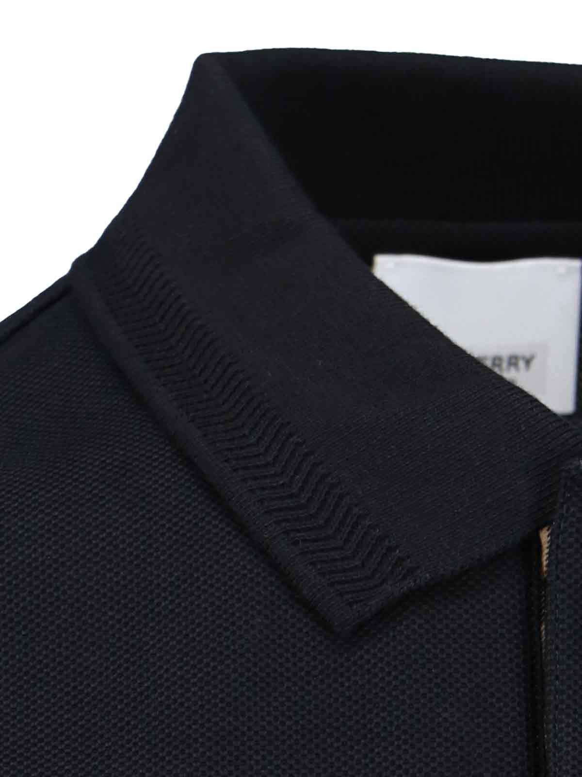 Shop Burberry Logo Polo Shirt In Black