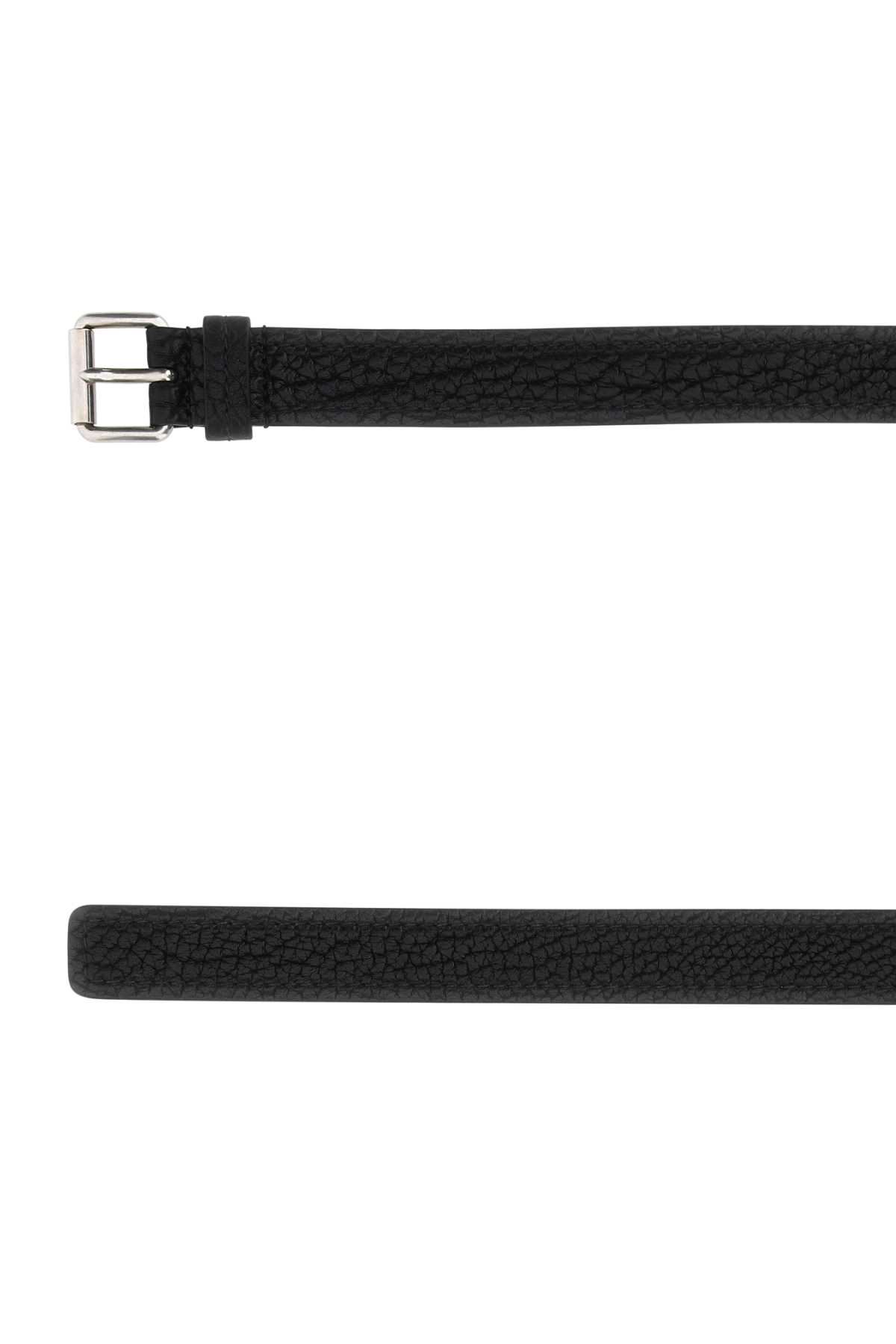 Shop Prada Black Leather Belt In F0002