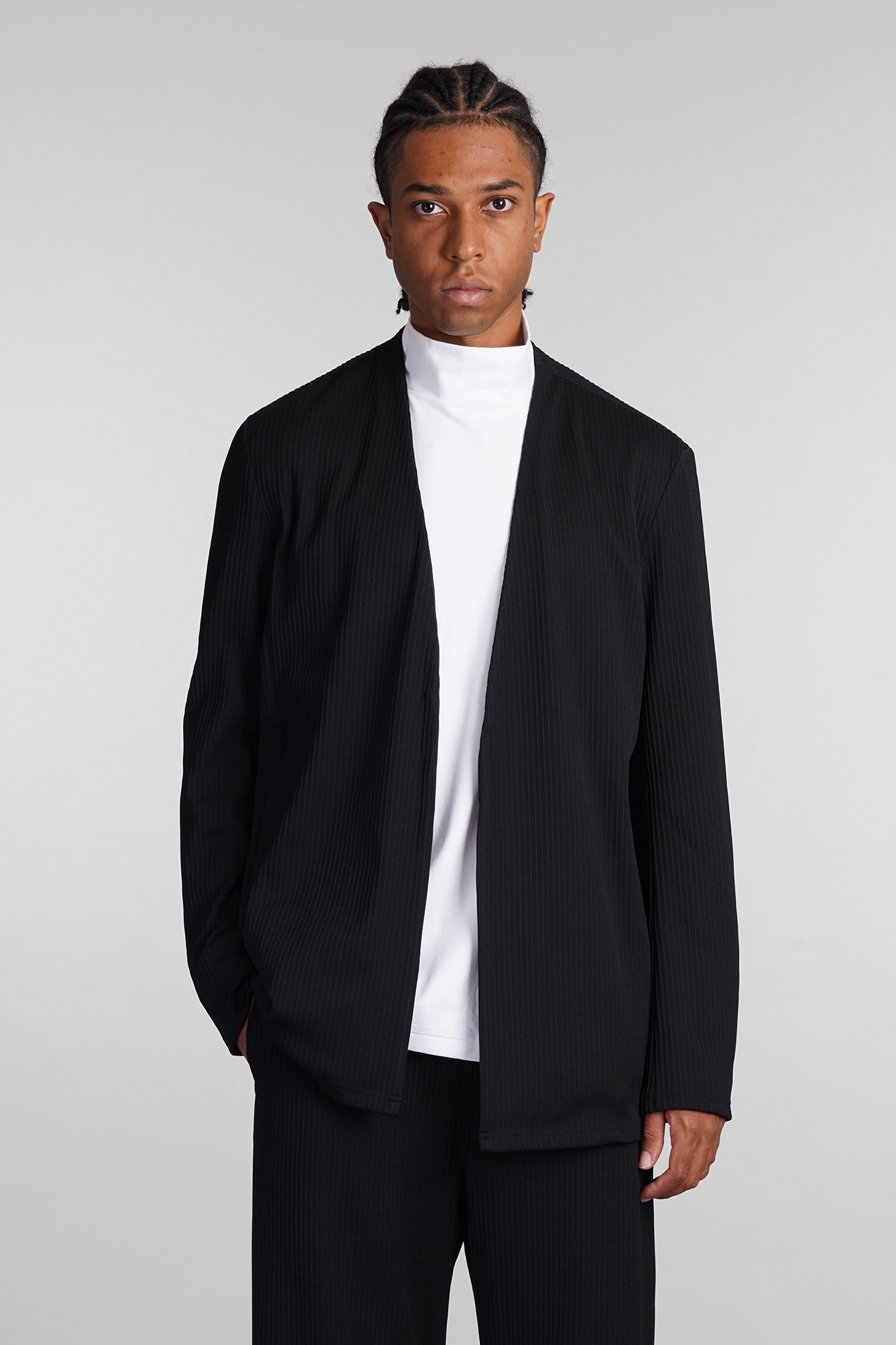 Cardigan In Black Polyester