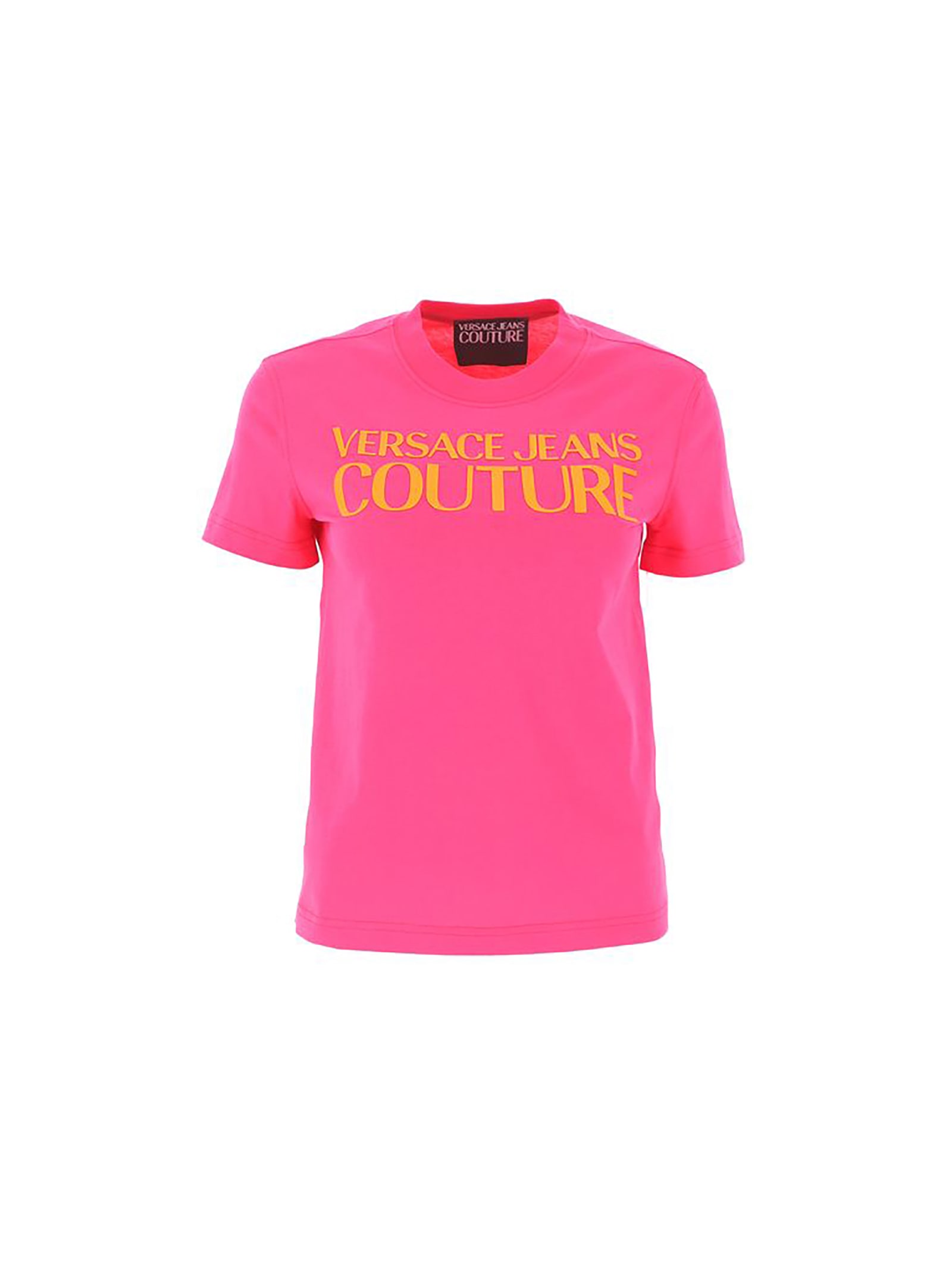 Versace Jeans Couture Cotton T-shirt With Rubber Logo