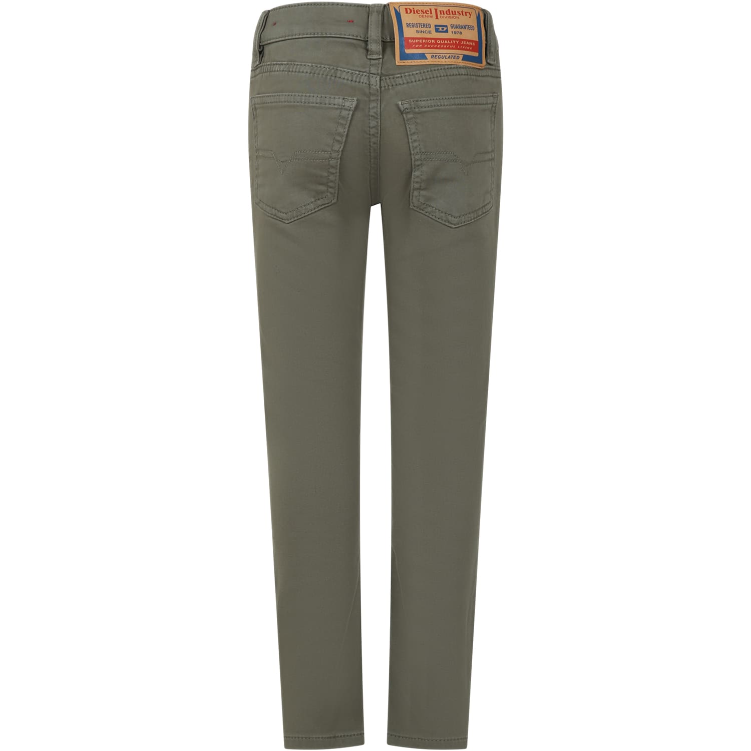 Shop Diesel Green Pants Slim Fit For Girl