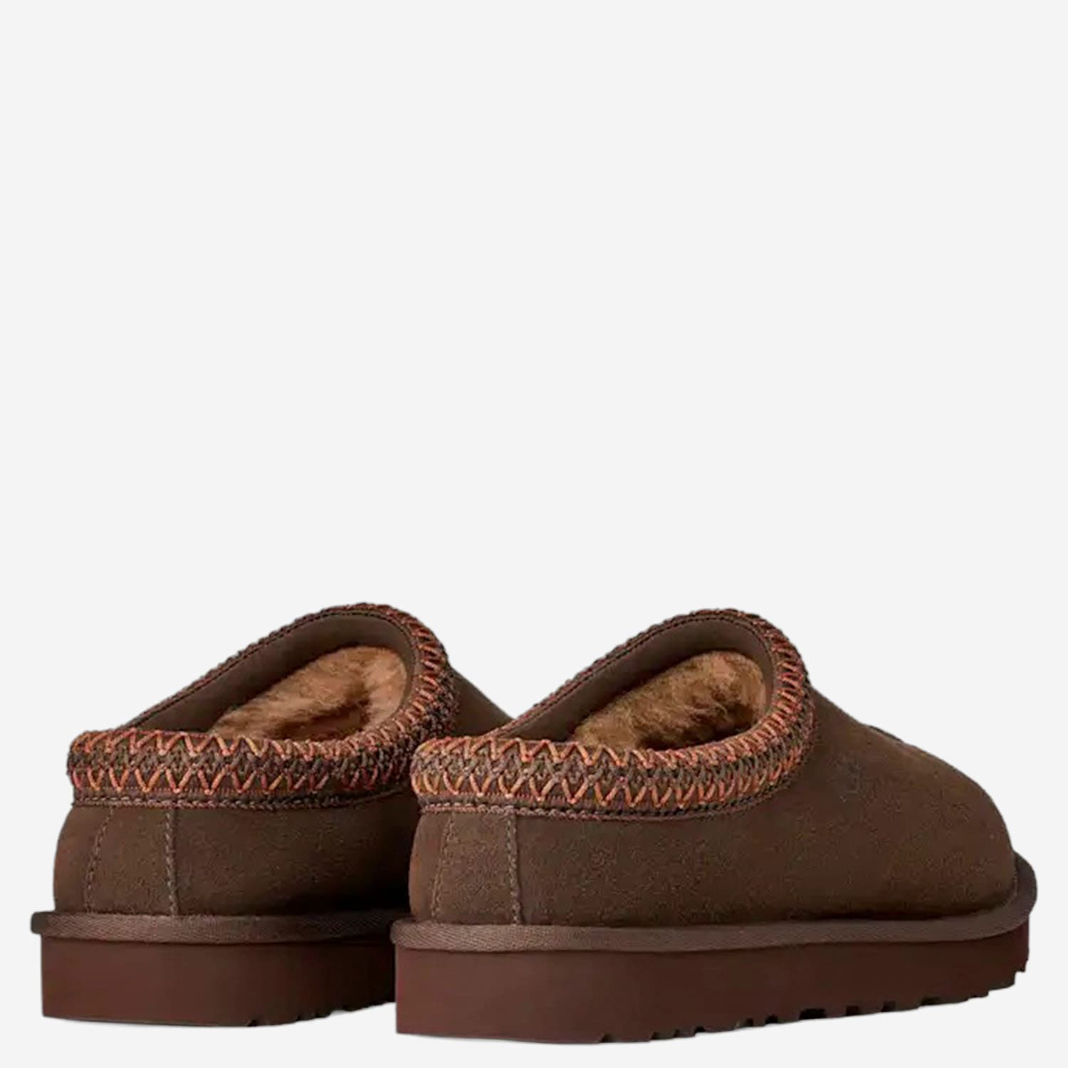 Ugg Tasman Burnt Cedar Sheepskin Embroidery Trim Mules In Brown