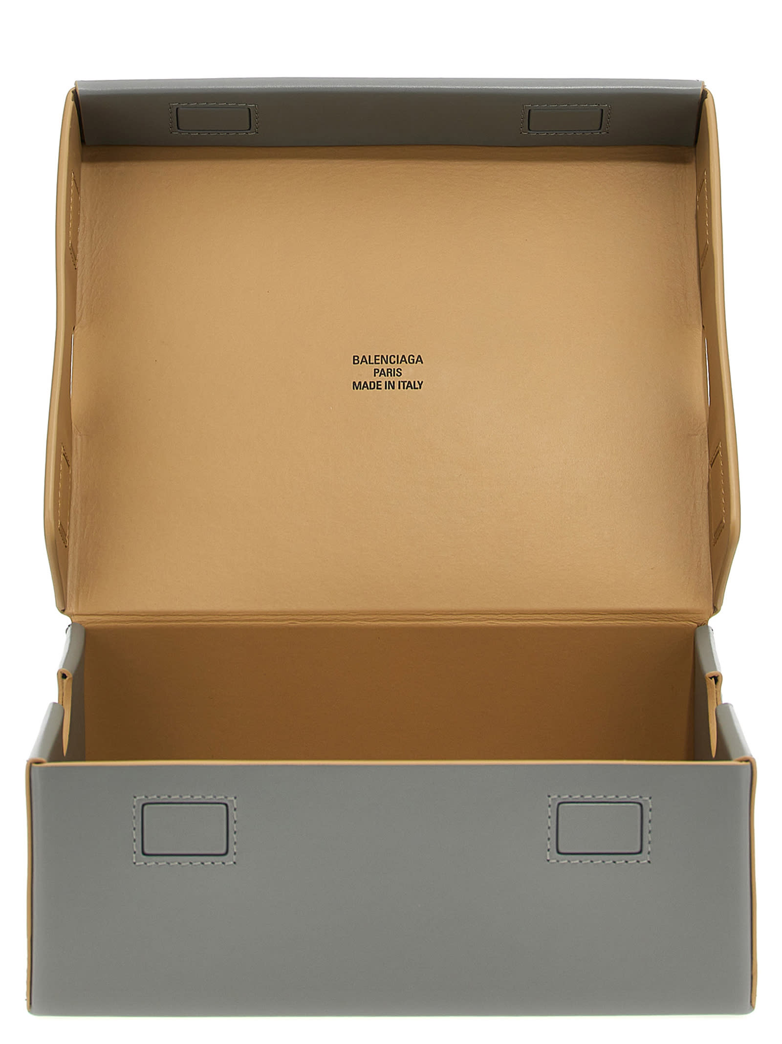 Balenciaga Rectangular Top Handle Clutch Bag In Gray