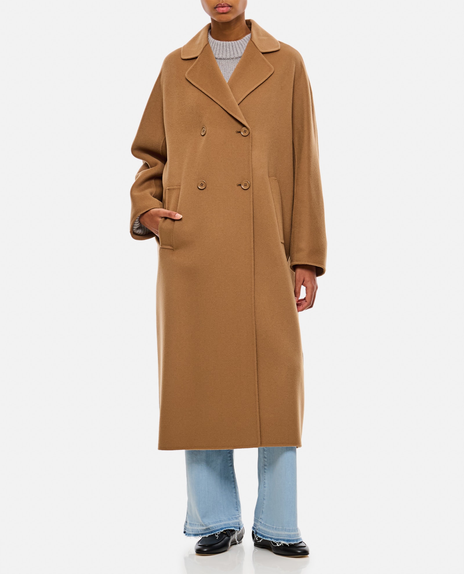 Shop 's Max Mara Capi Double Breasted Oversize Coat In Camel