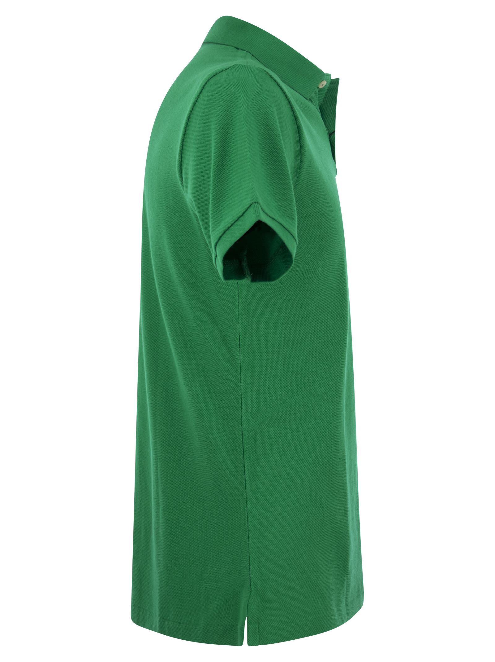 Polo Ralph Lauren Two-button Cotton Polo Shirt With Logo In Green