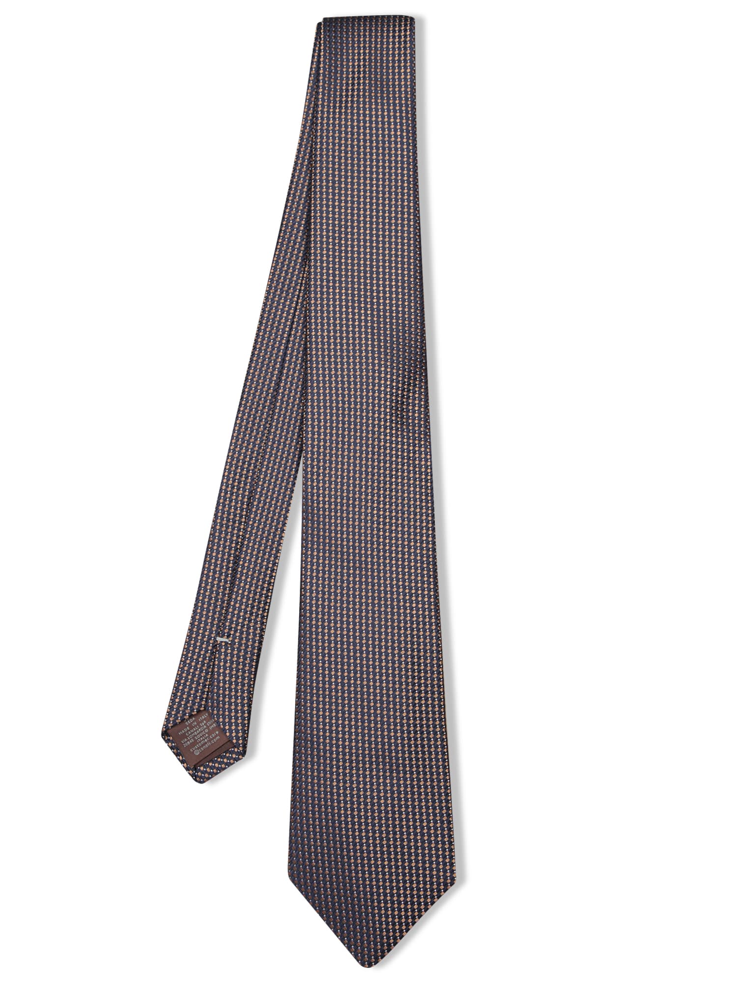 Brown/blue Geometric Micro Pattern Tie