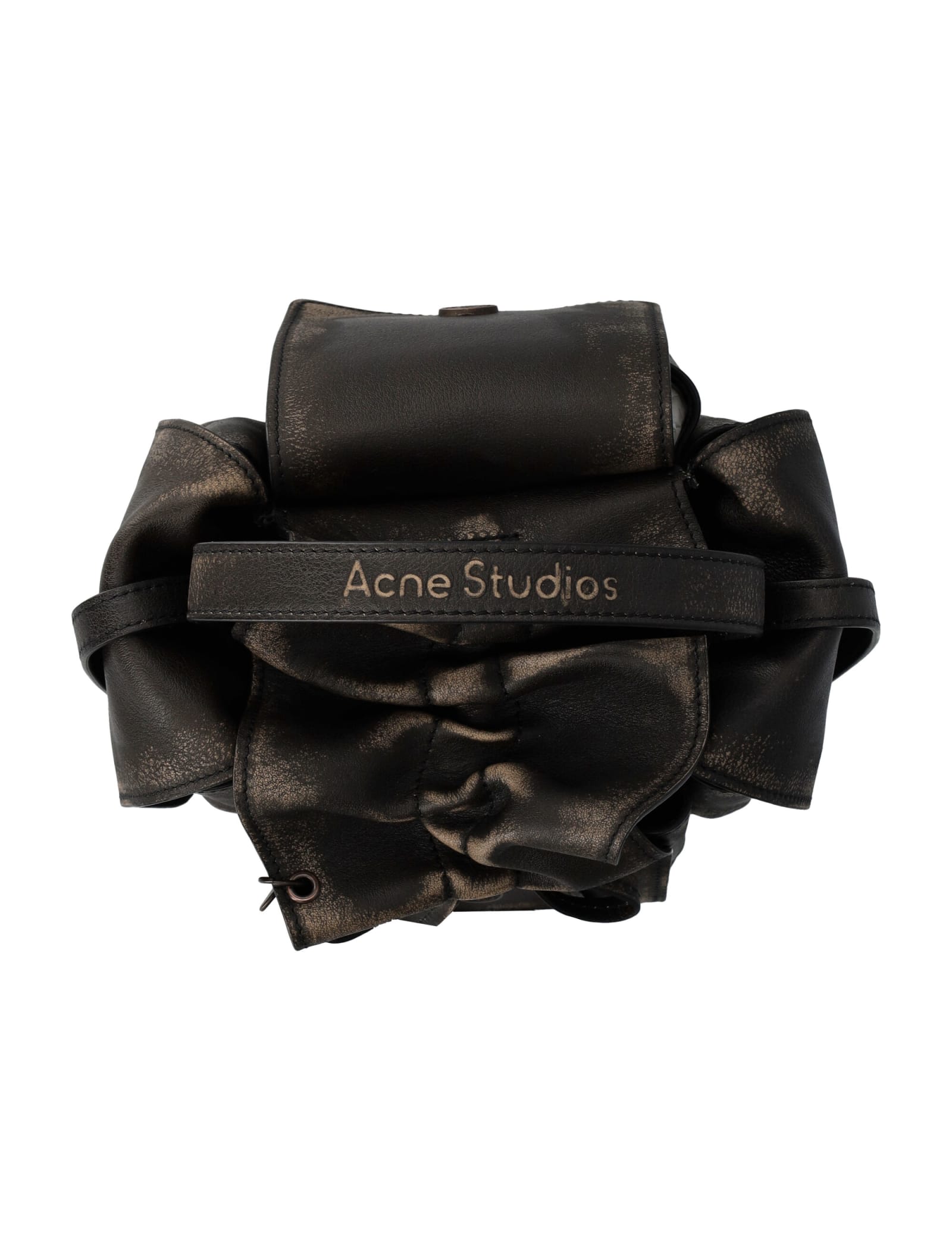 Acne Studios Multipocket Vintage Mini Bag In Dark Brown Beige