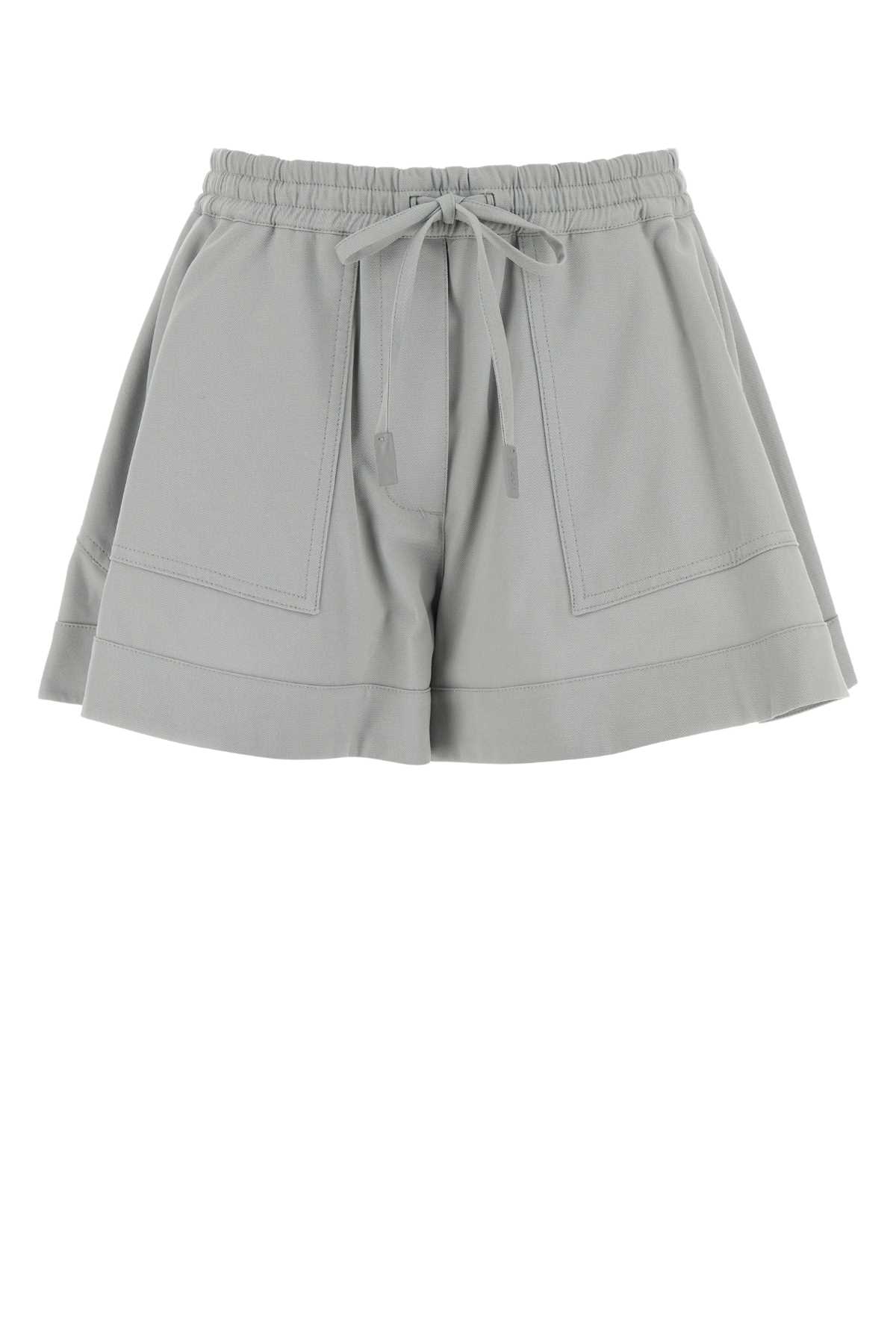 Loewe Powder Blue Twill Shorts In Gray