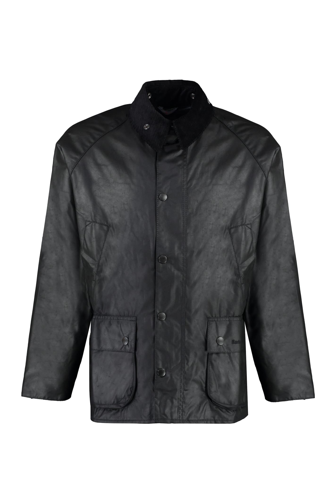 Shop Barbour Bedale Waxed Cotton Jacket In Black