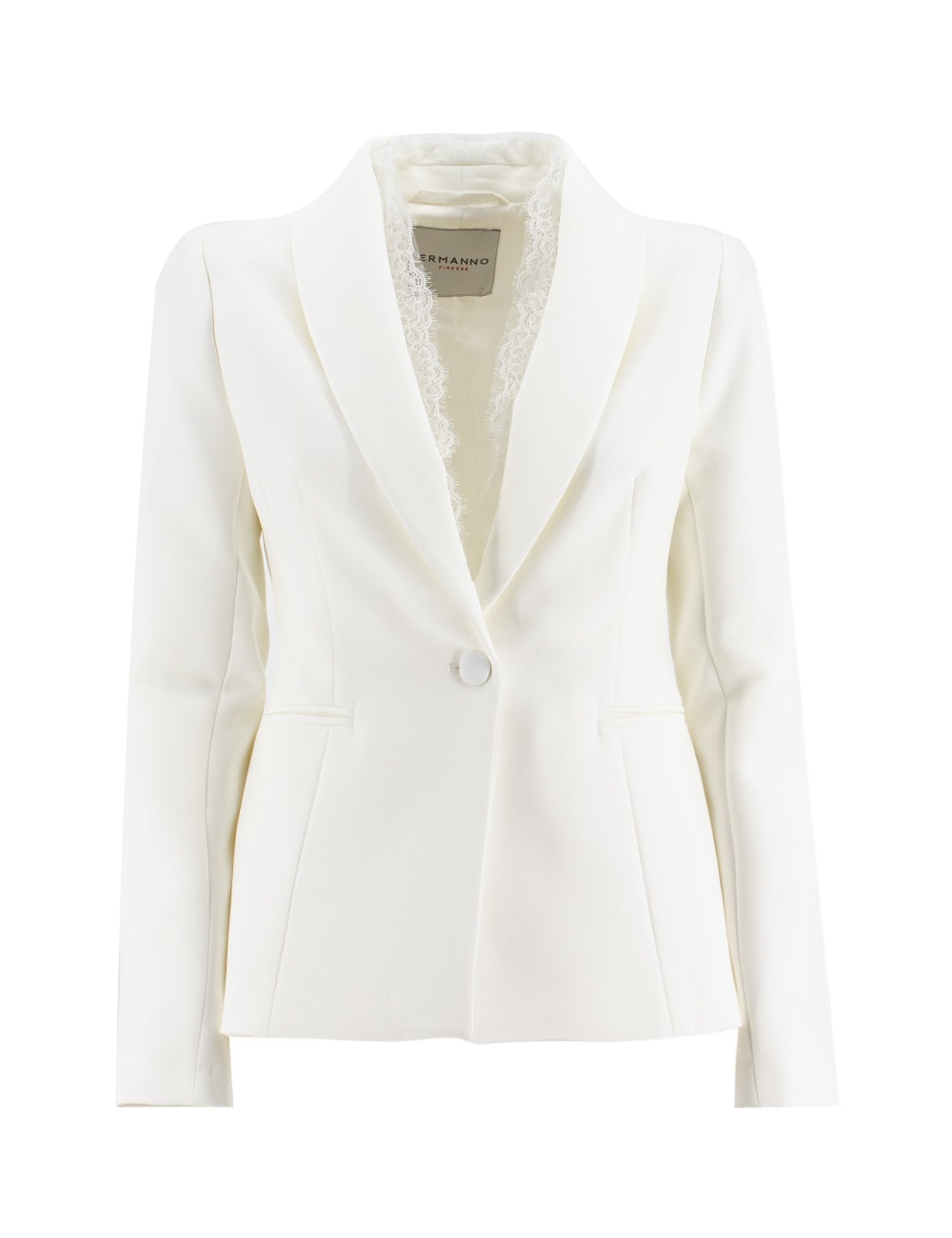 Ermanno Firenze Jacket In Off White/off White