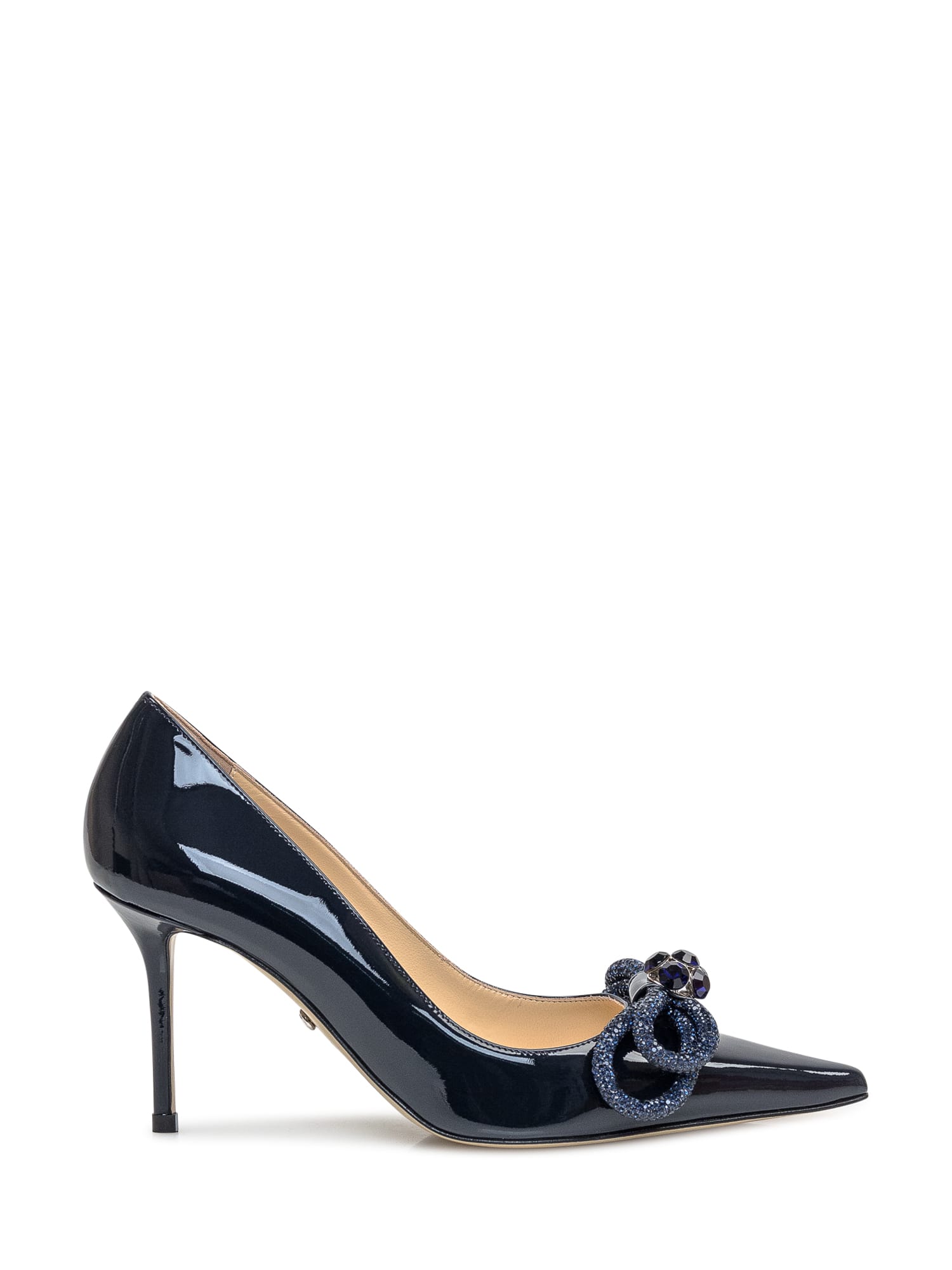 Shop Mach &amp; Mach Double Bow Pump In Navy Blue