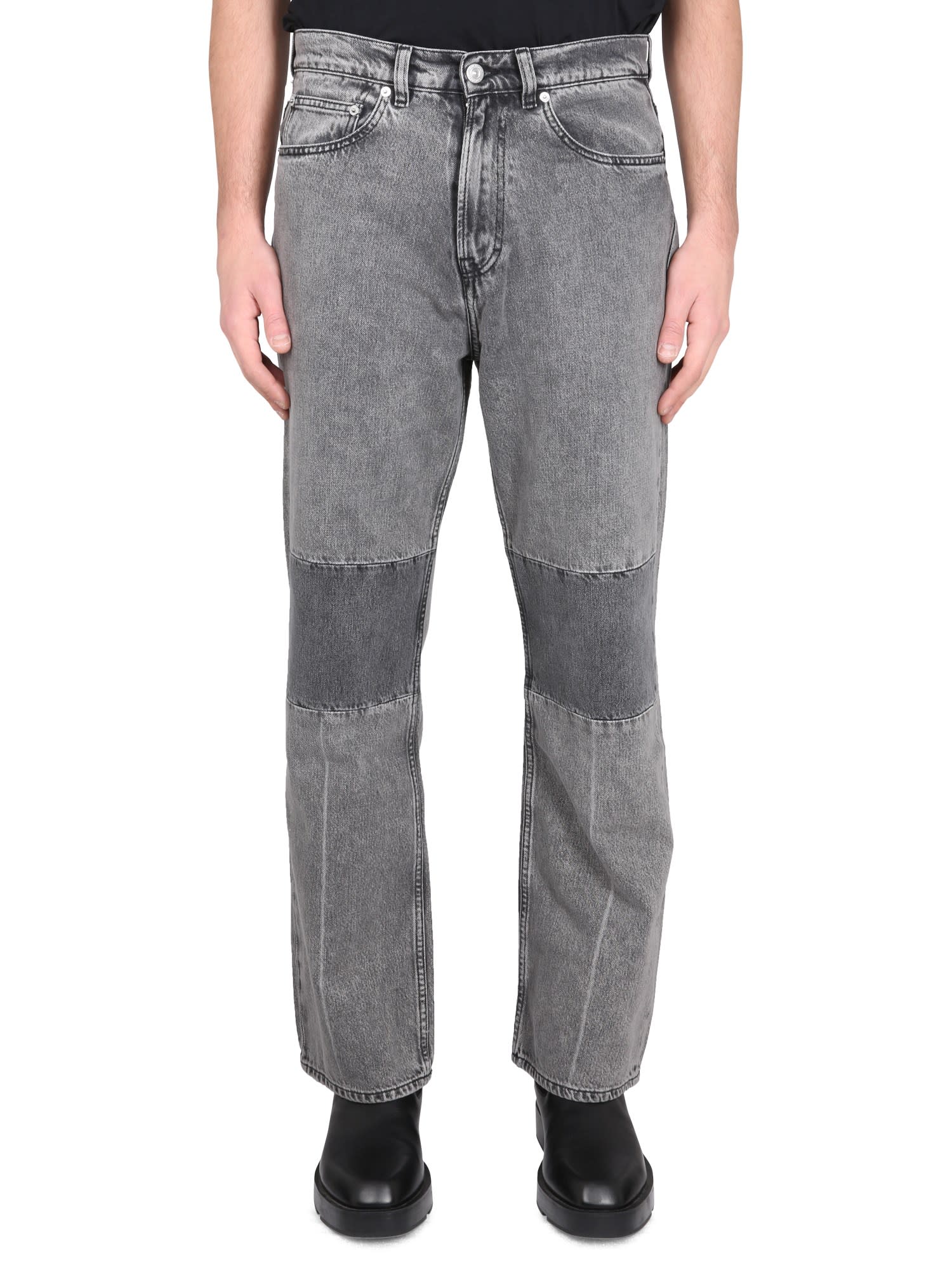 Black & Grey Extended Third Cut Jeans