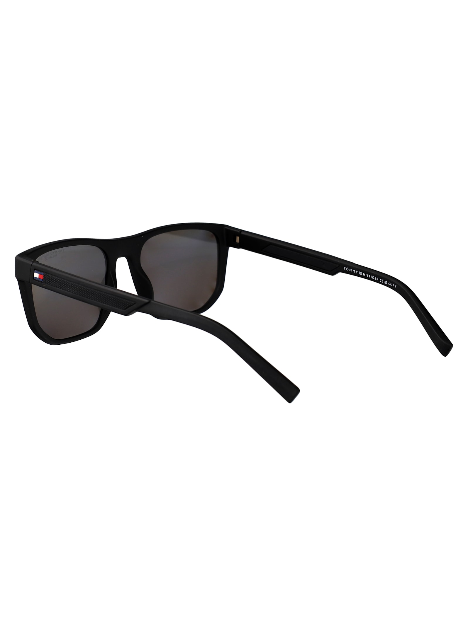 Tommy Hilfiger Black Eco Polyamide Sunglasses In Gray
