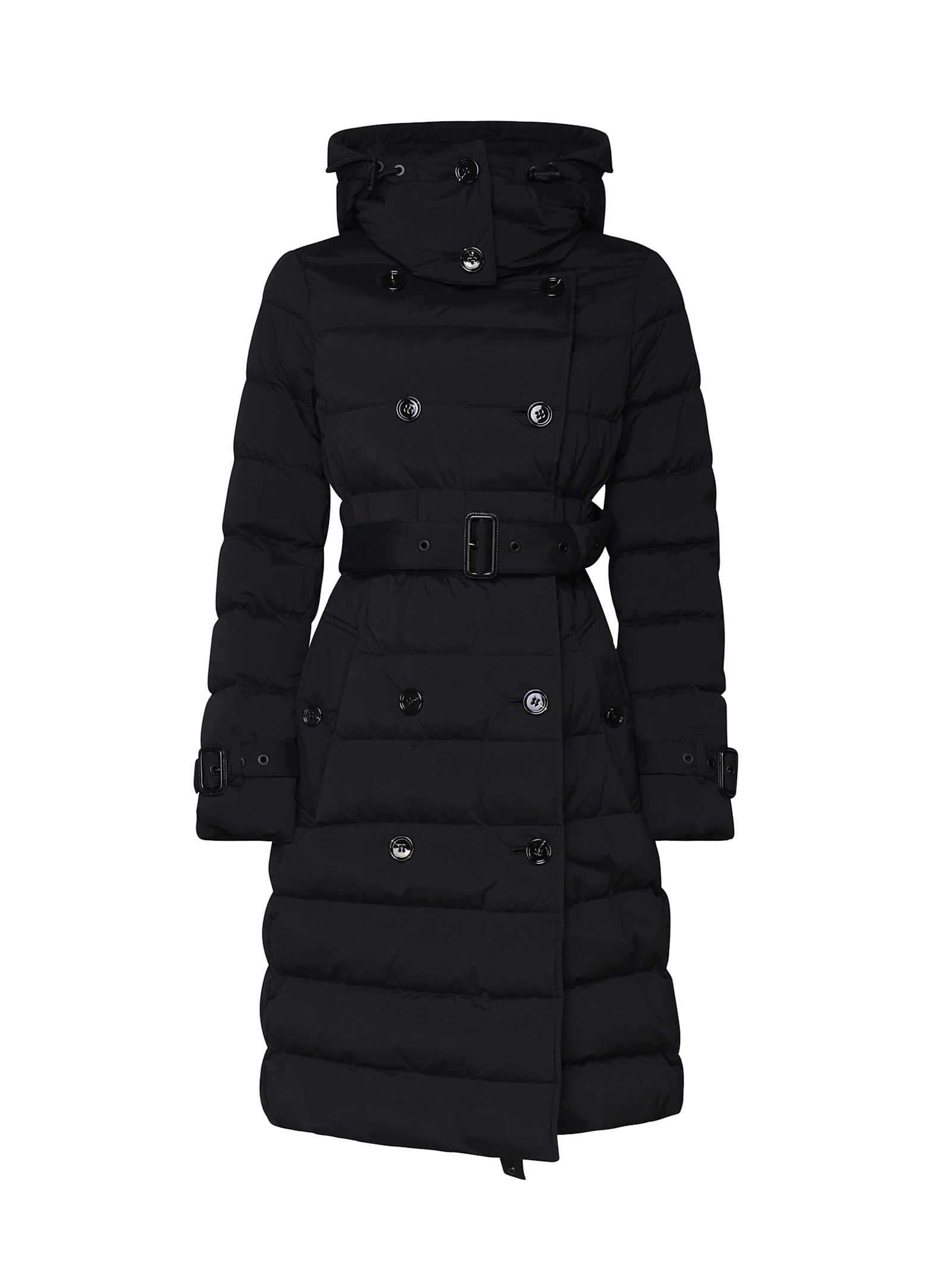 Shop Burberry Nylon Long Jacket In Black