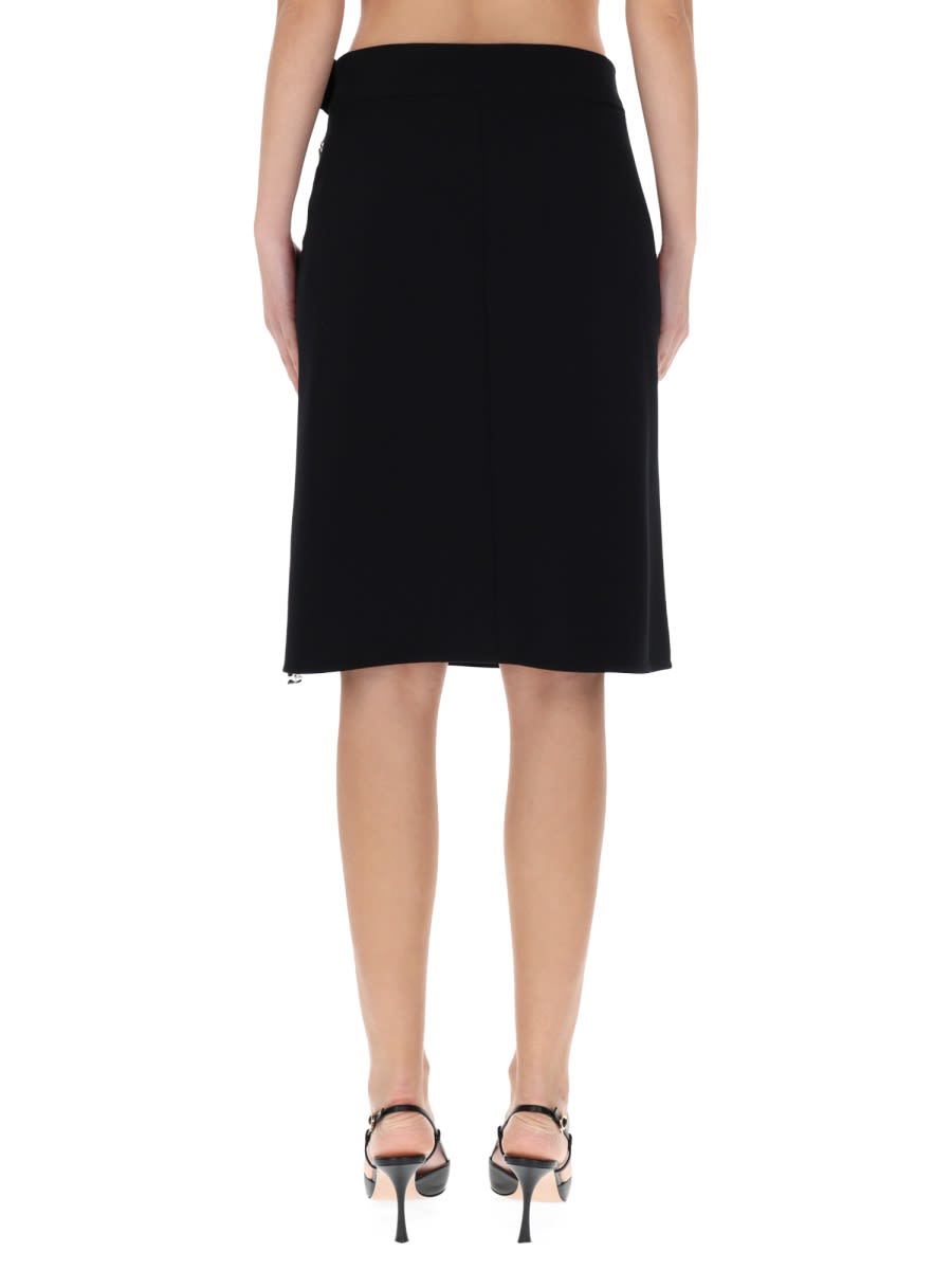 Courrèges Midi Skirt With Zipper In Black